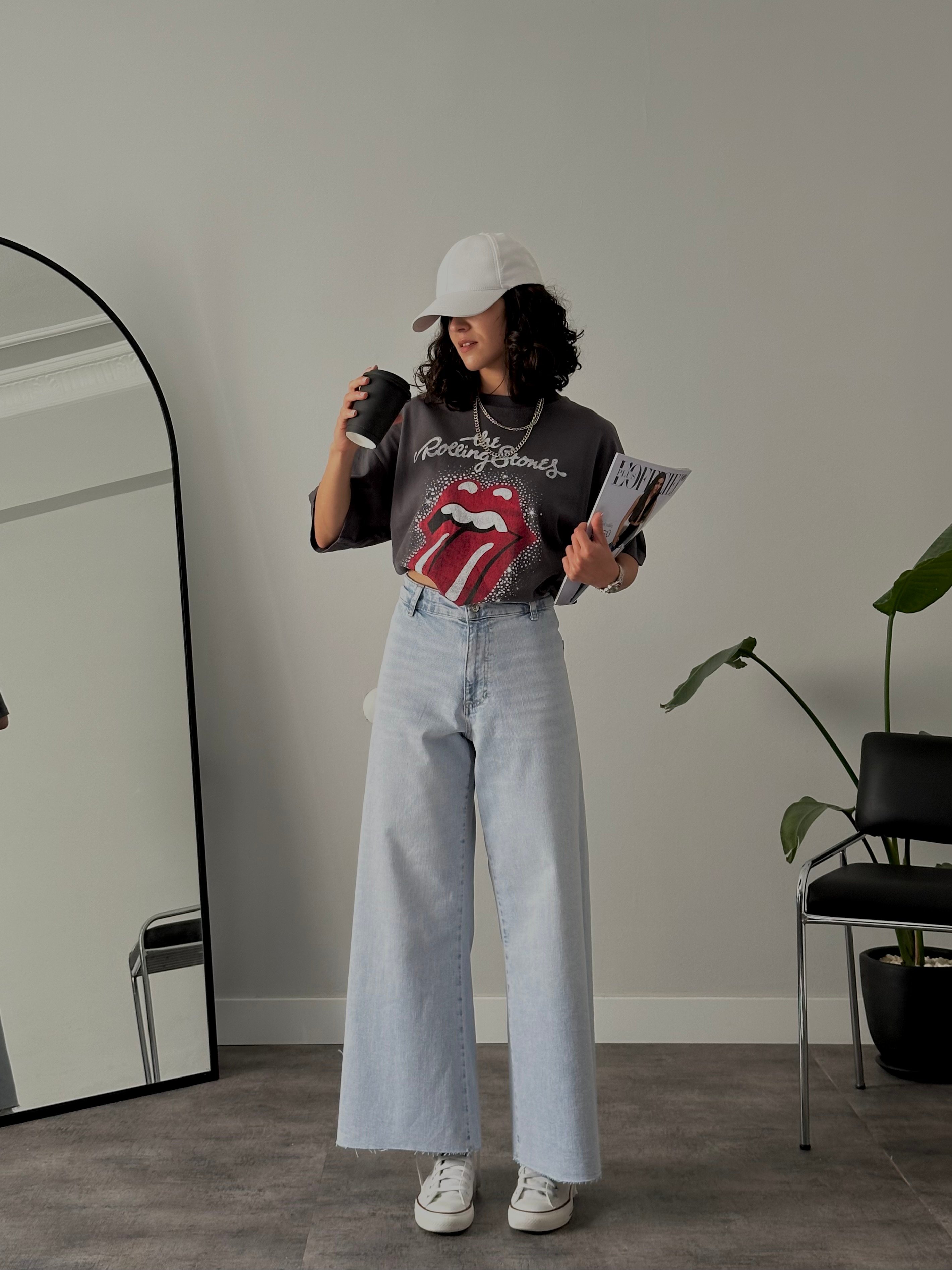 Yüksek Bel Wide Leg Jean