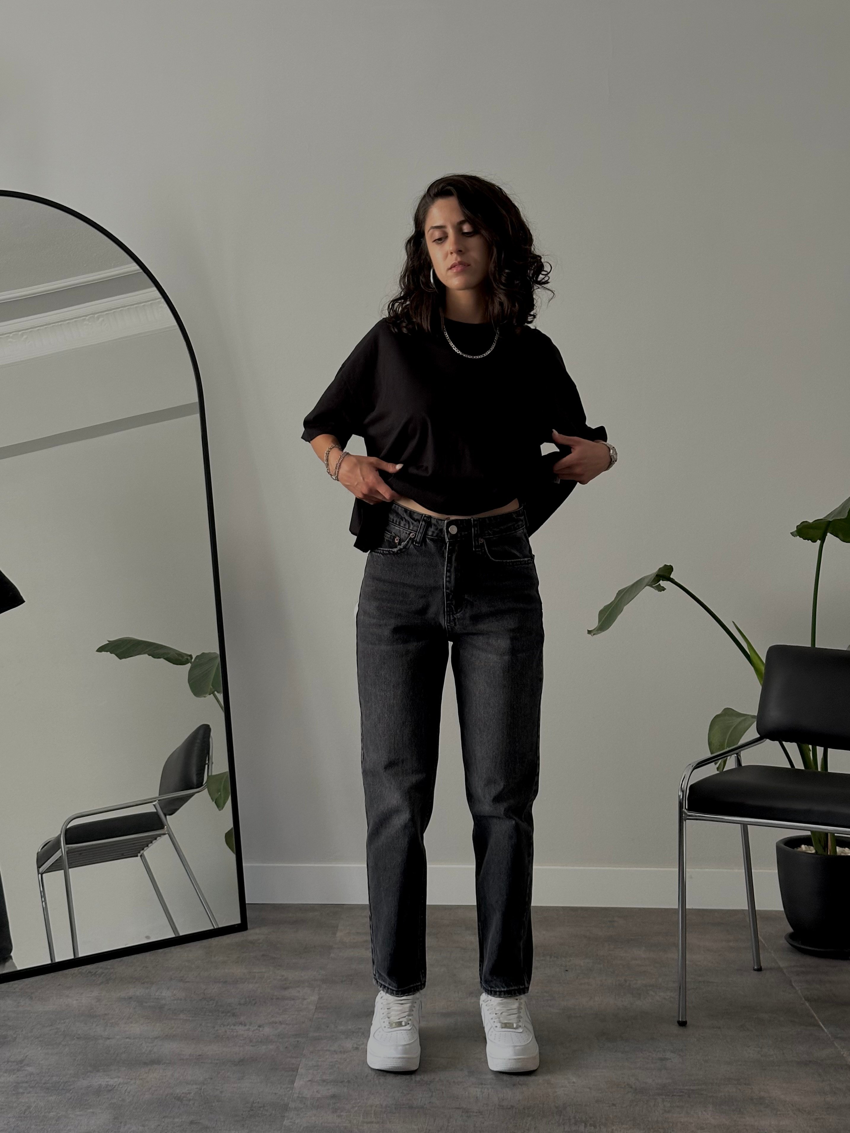 Yüksek Bel Yıkamalı Straight Jean