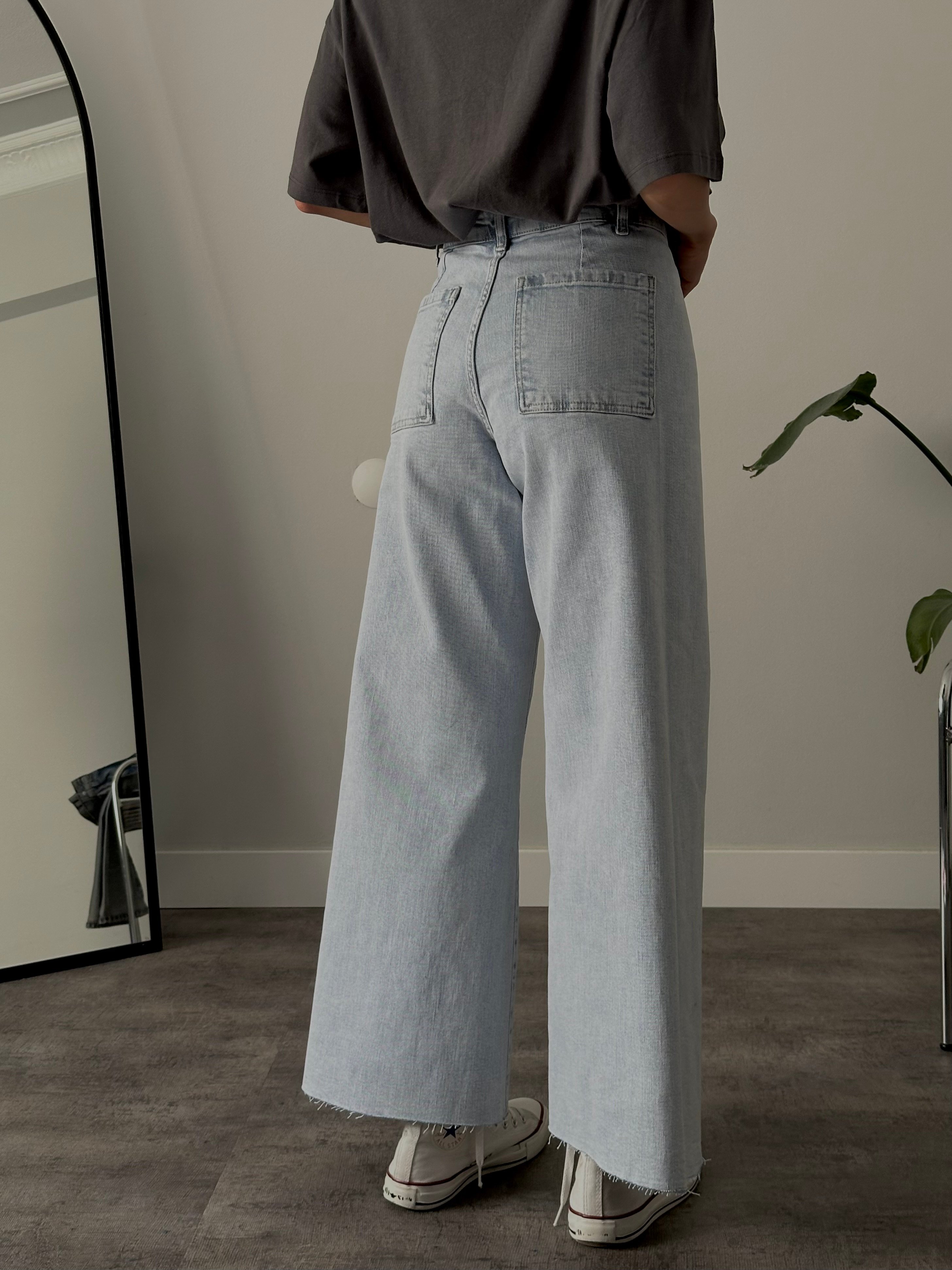Yüksek Bel Wide Leg Jean