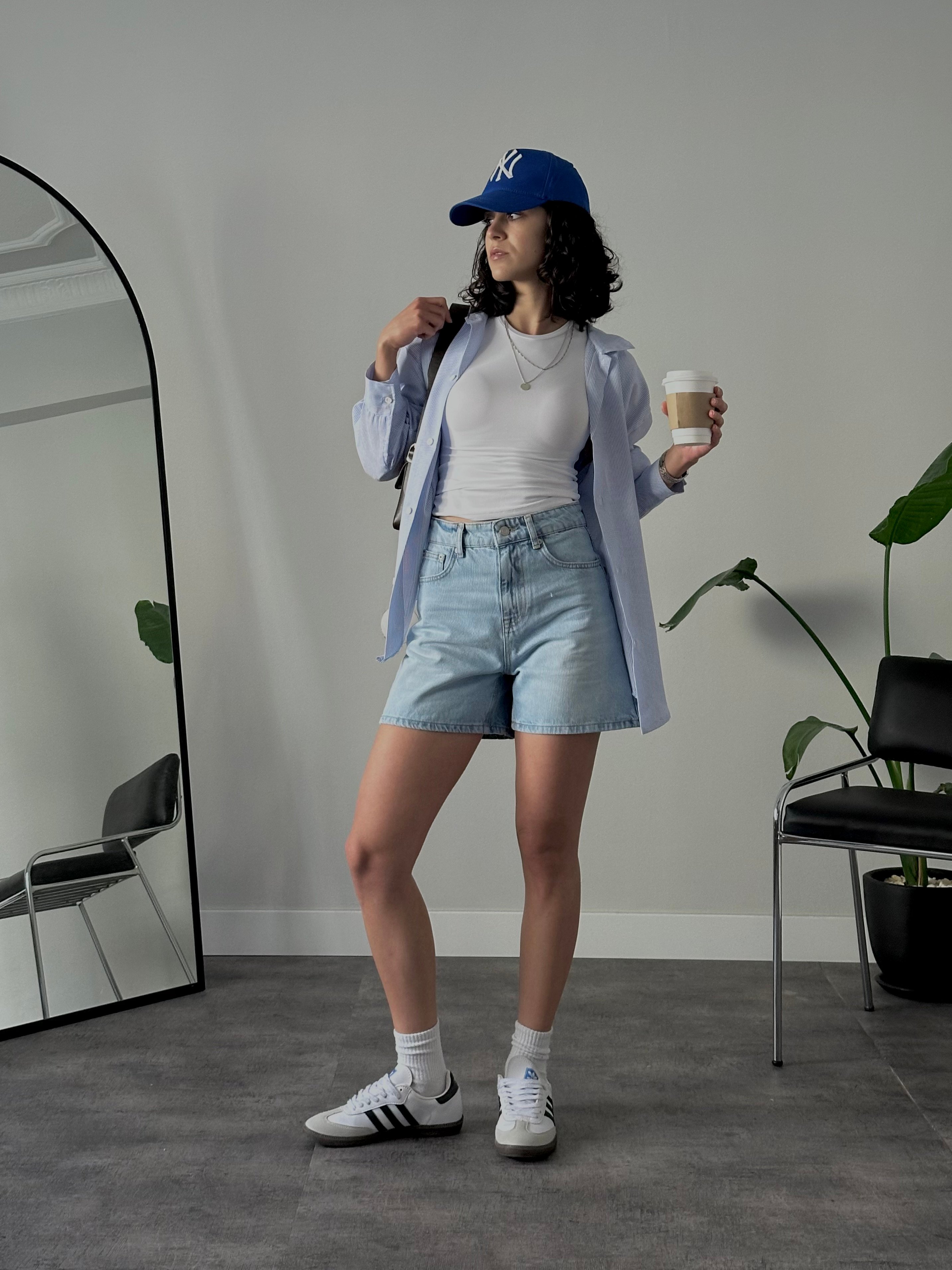 Yüksek Bel Mom Denim Şort