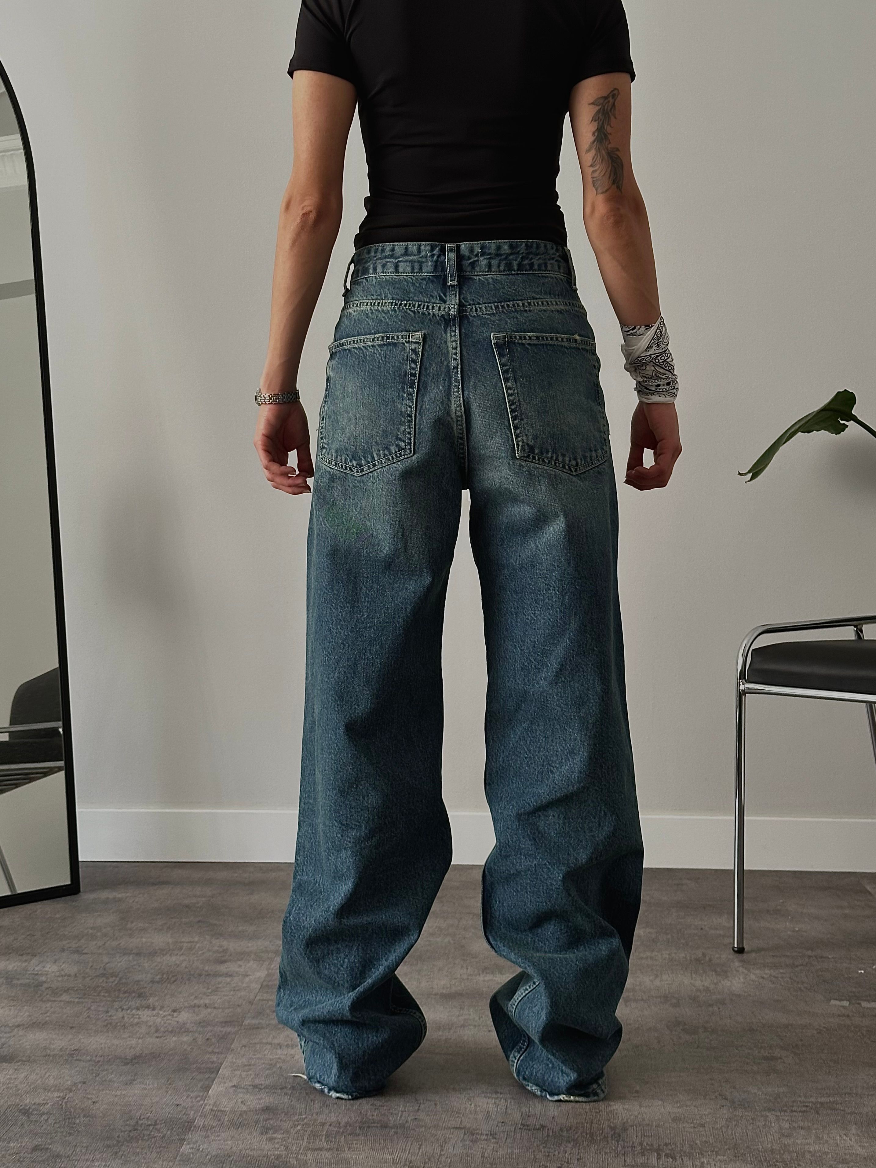 Yüksek Bel Vintage Baggy Jean