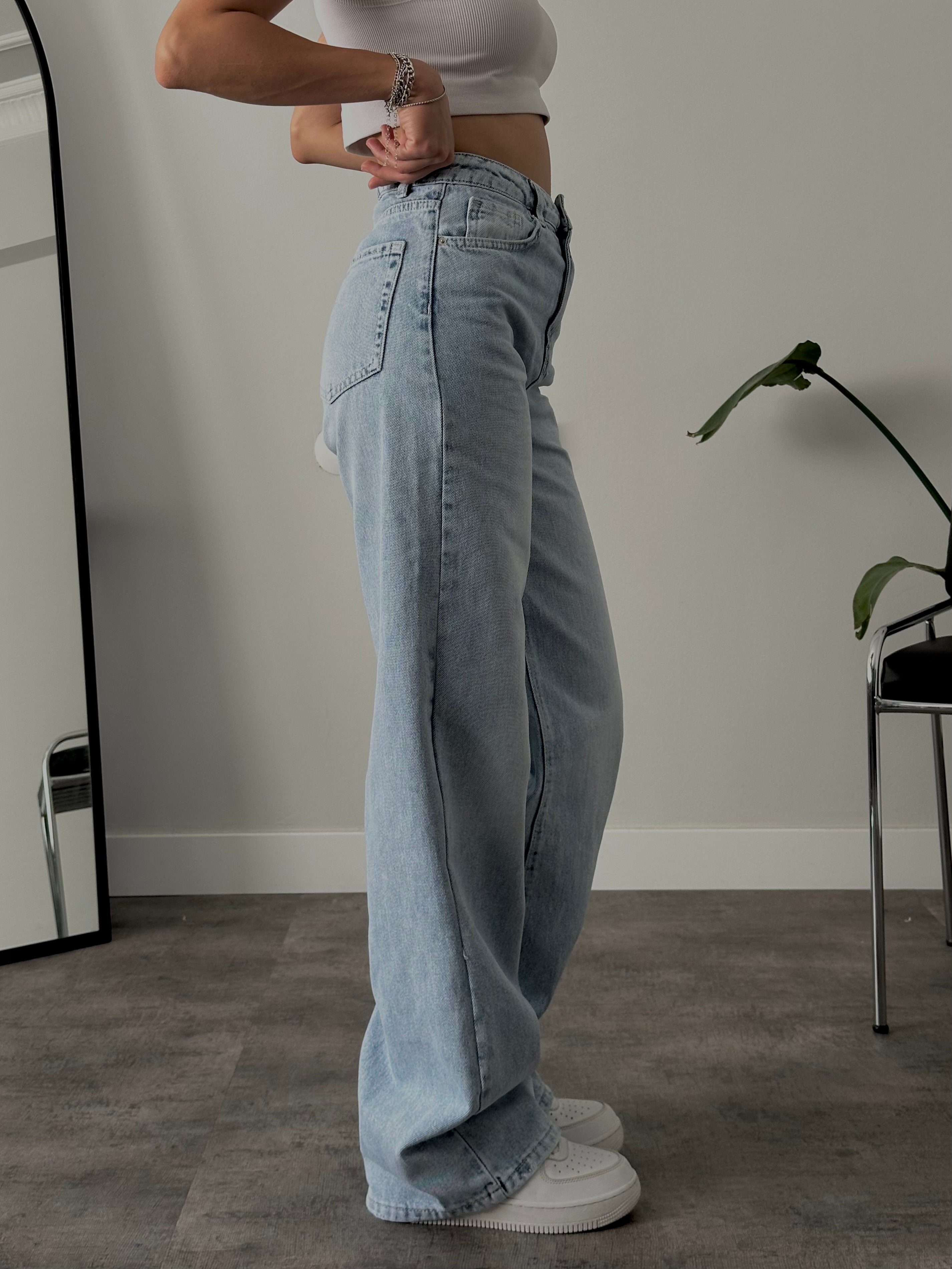 Yüksek Bel Straight Fit Jean
