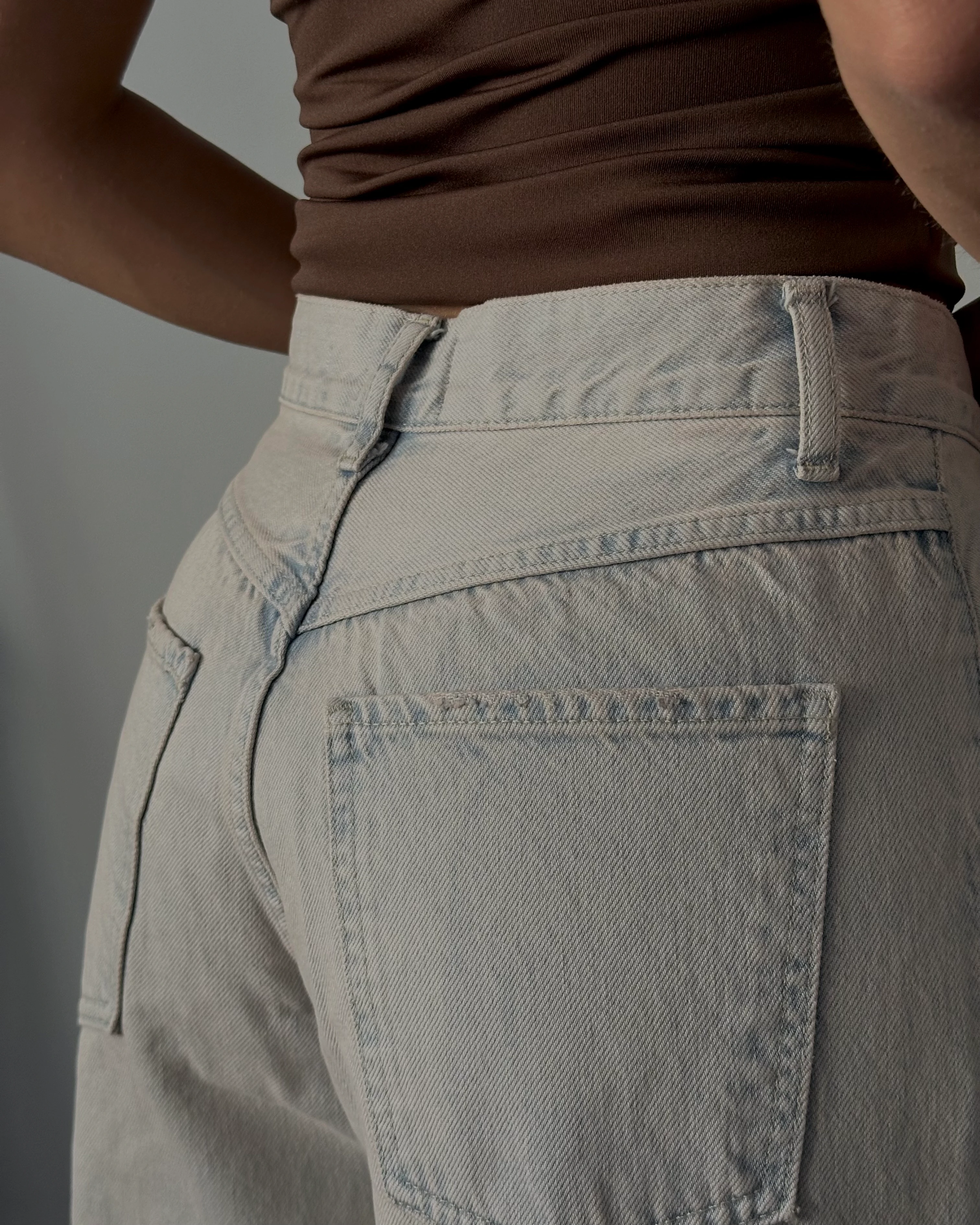 Yüksek Bel Vintage Yıkamalı Relaxed Jean