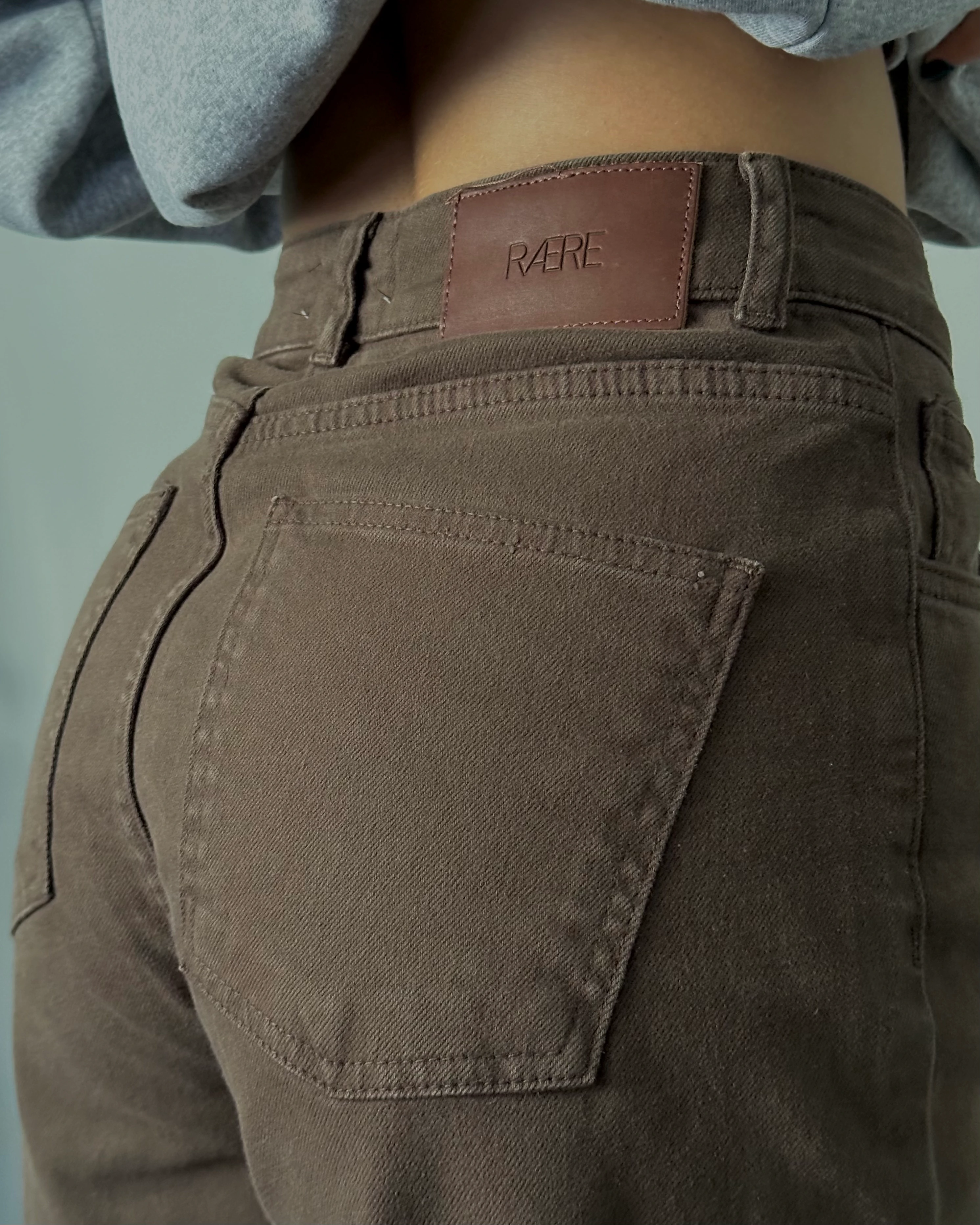 Yüksek Bel Koyu Kahve Wide Leg Jean