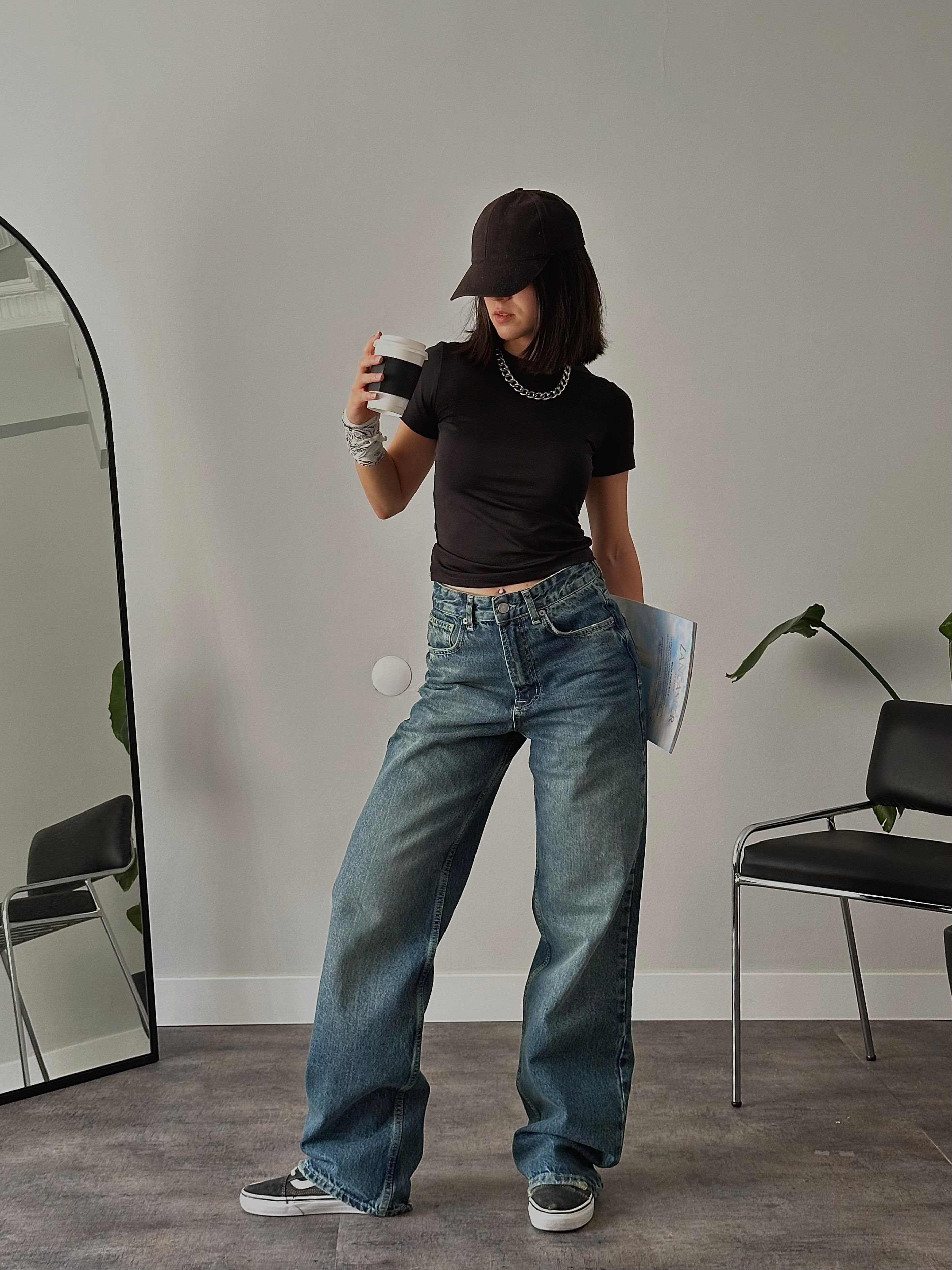 Yüksek Bel Vintage Baggy Jean