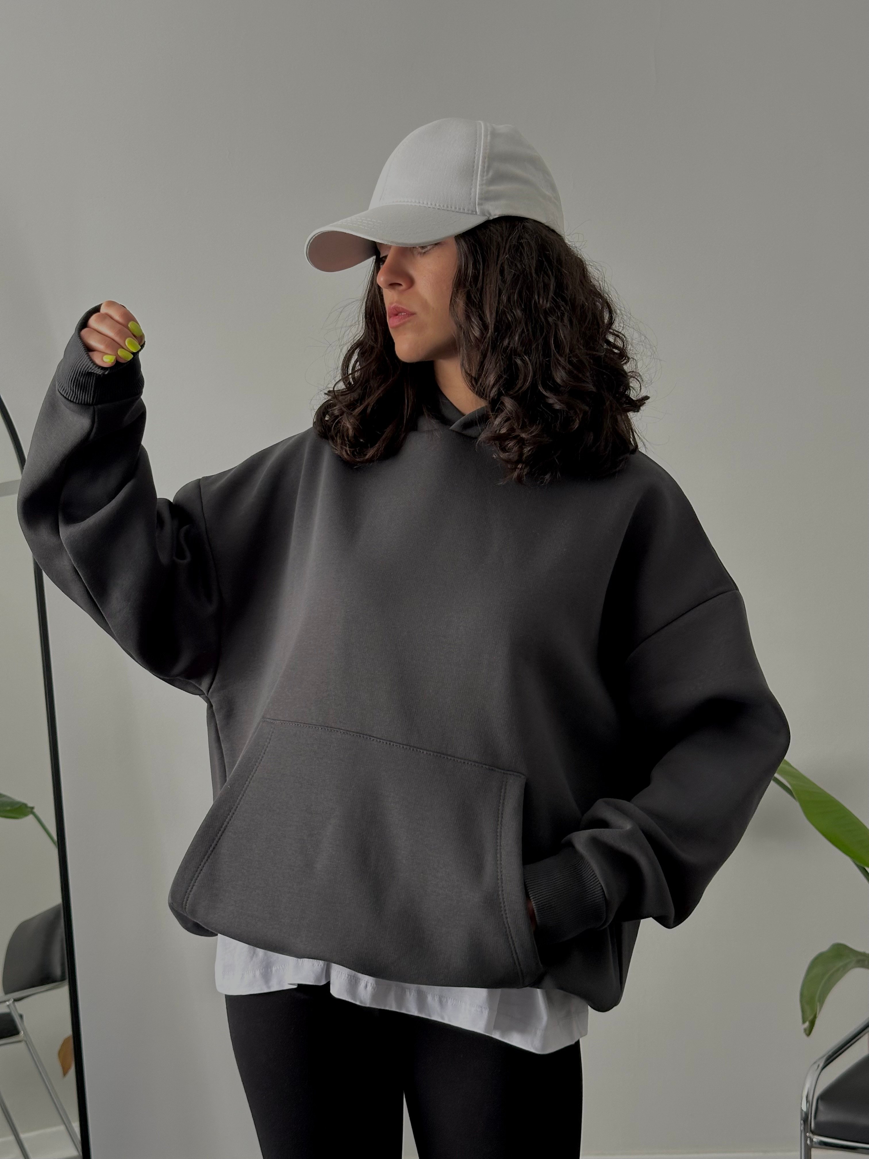 Women’s Oversized Hoodie - Anthracite