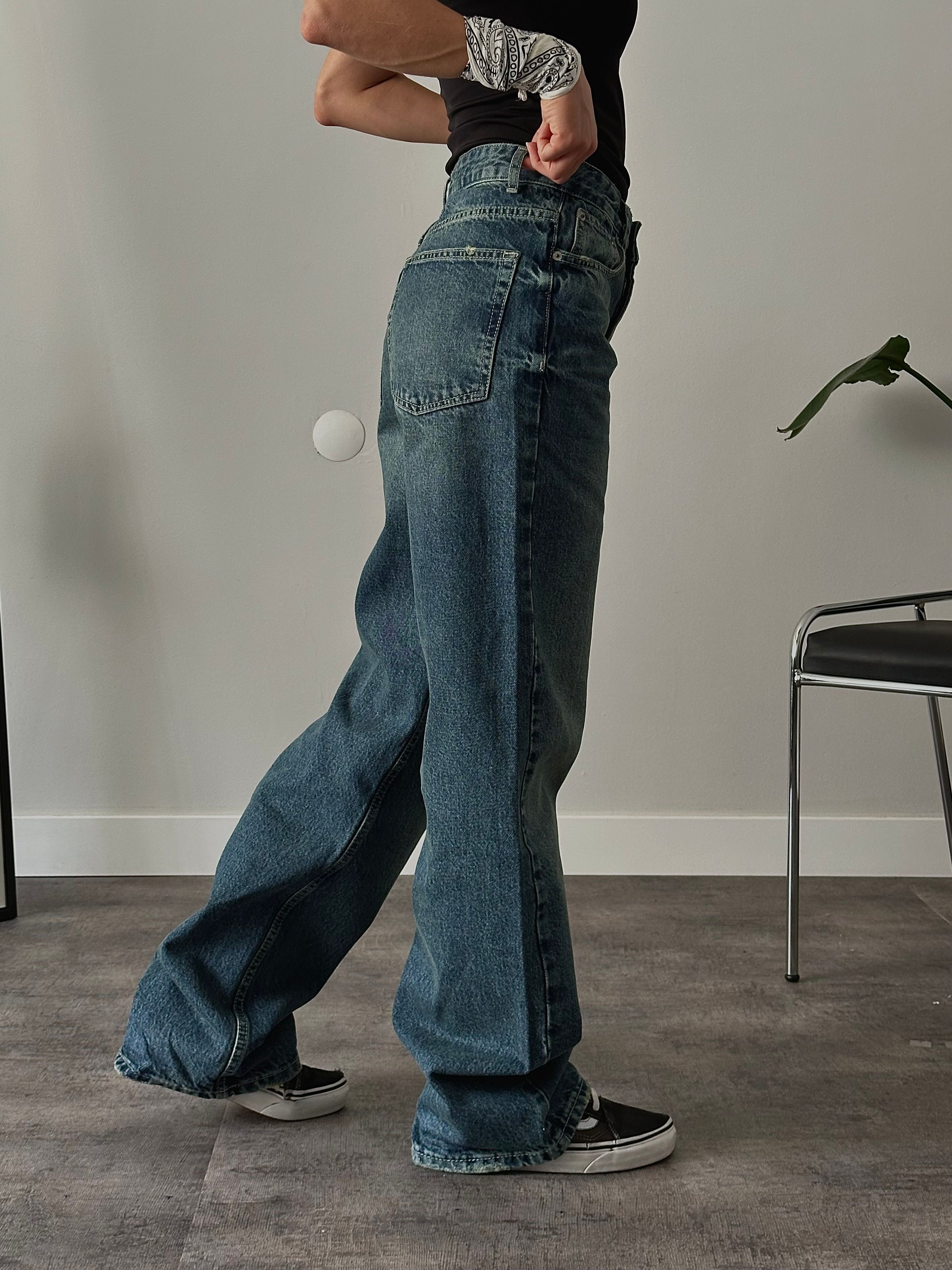Yüksek Bel Vintage Baggy Jean