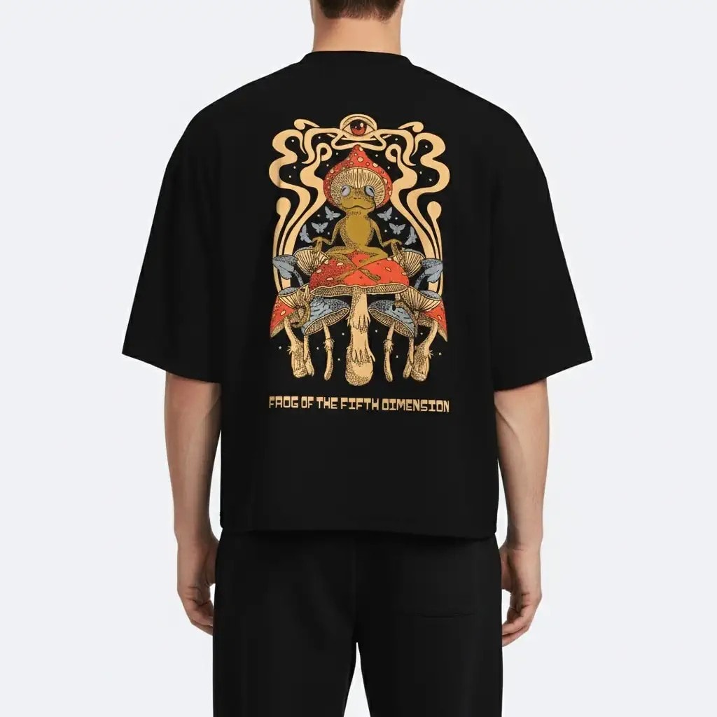 Shout Oversize Fifth Dimension Frog Boxy Fit Unisex T-Shirt