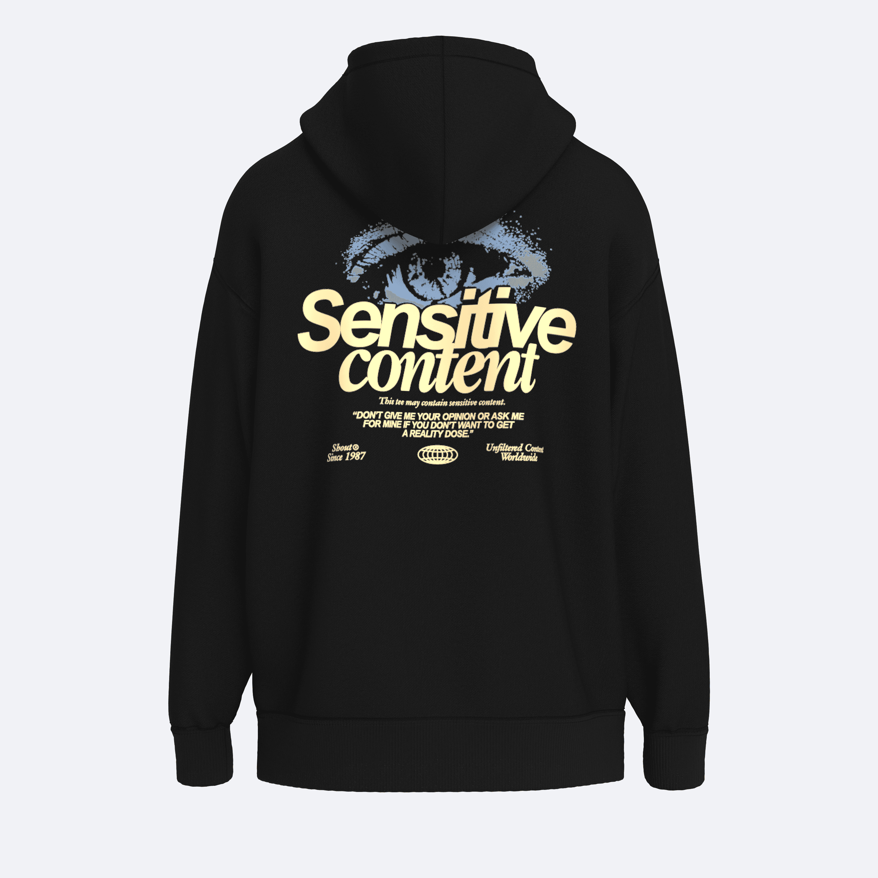 Shout Oversize Sensitive Content Unisex Hoodie