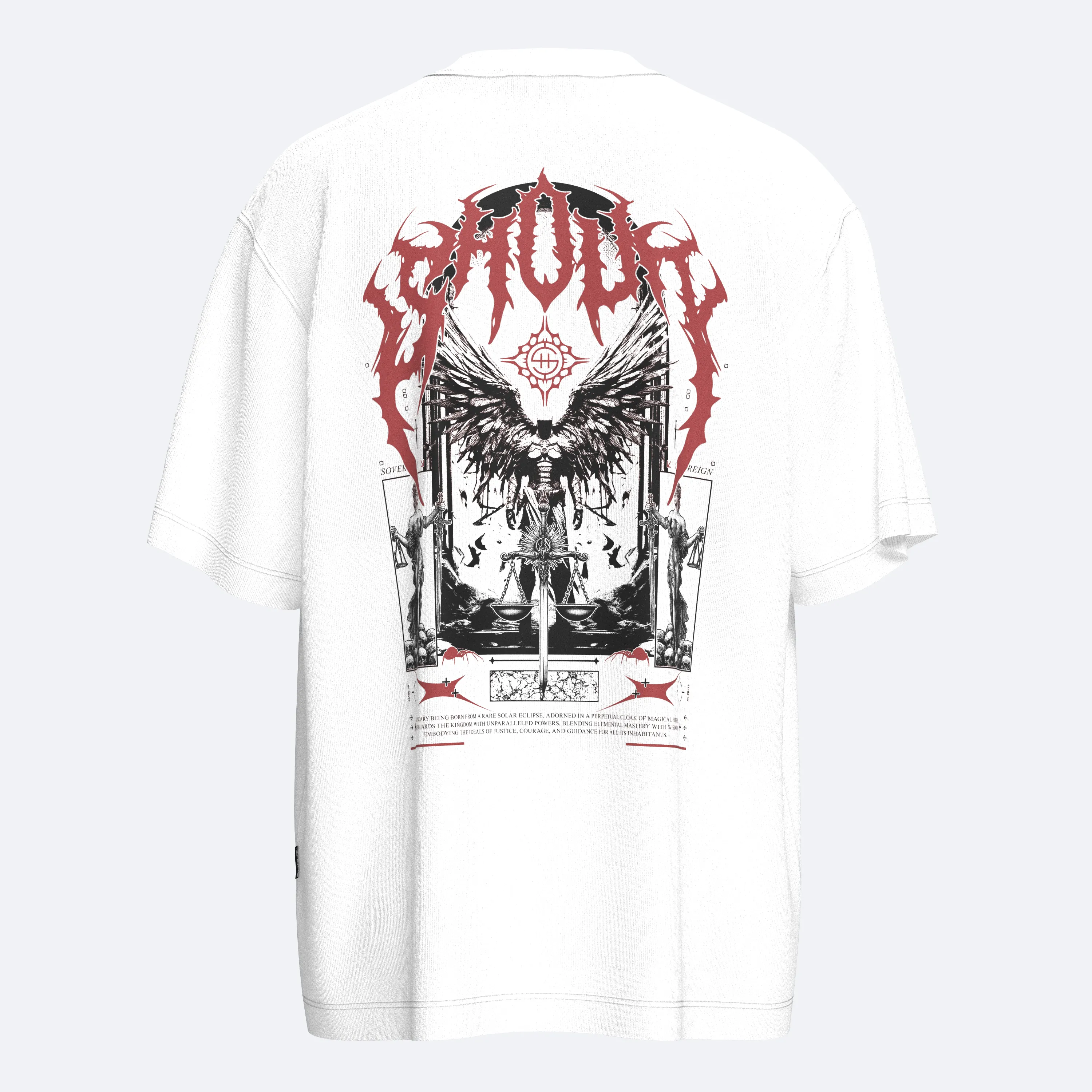 Shout Sovereign Unisex Oversize Tişört - Beyaz