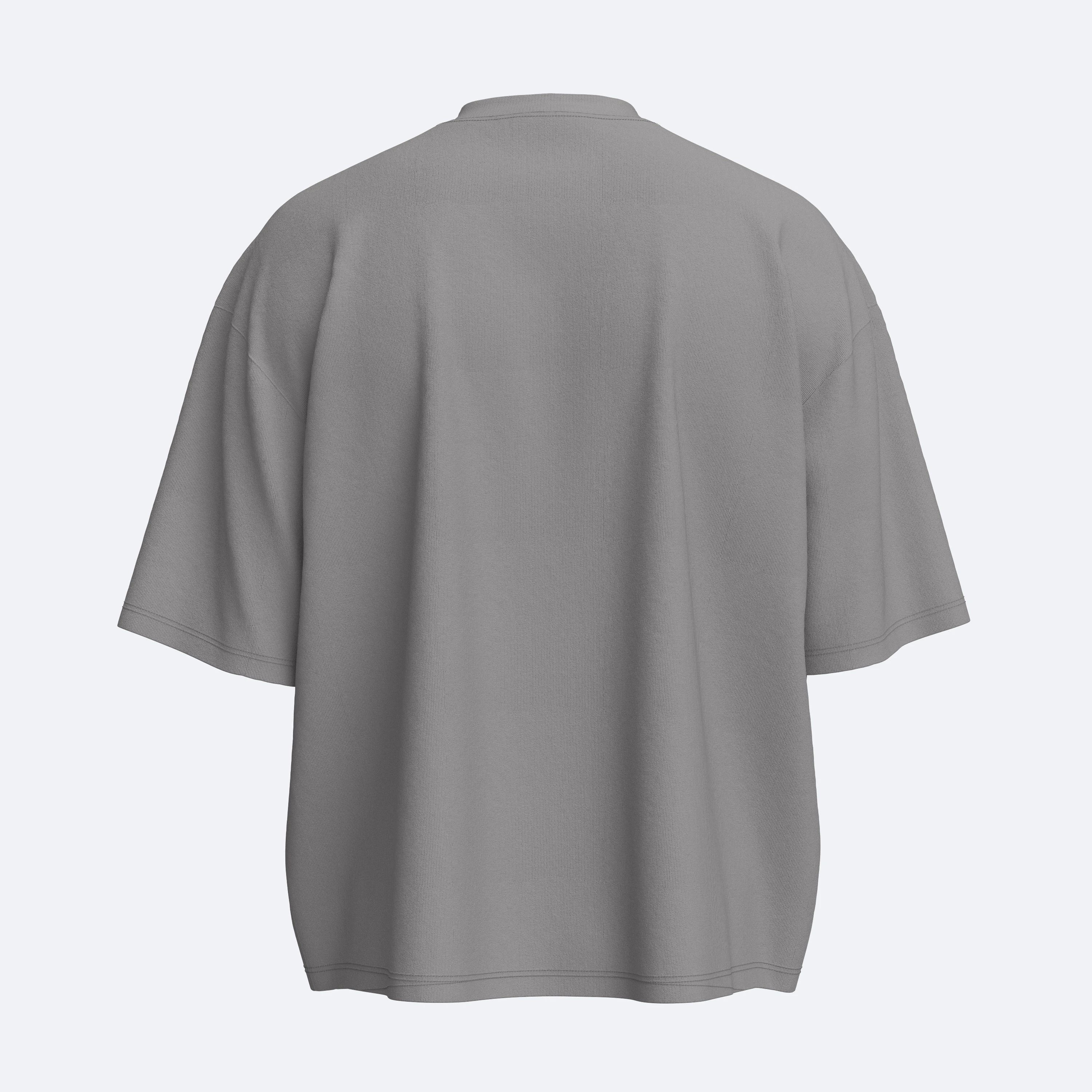 Shout Boxy Fit Oversize Born to Shit Forced to Wipe Unisex T-Shirt - Gri