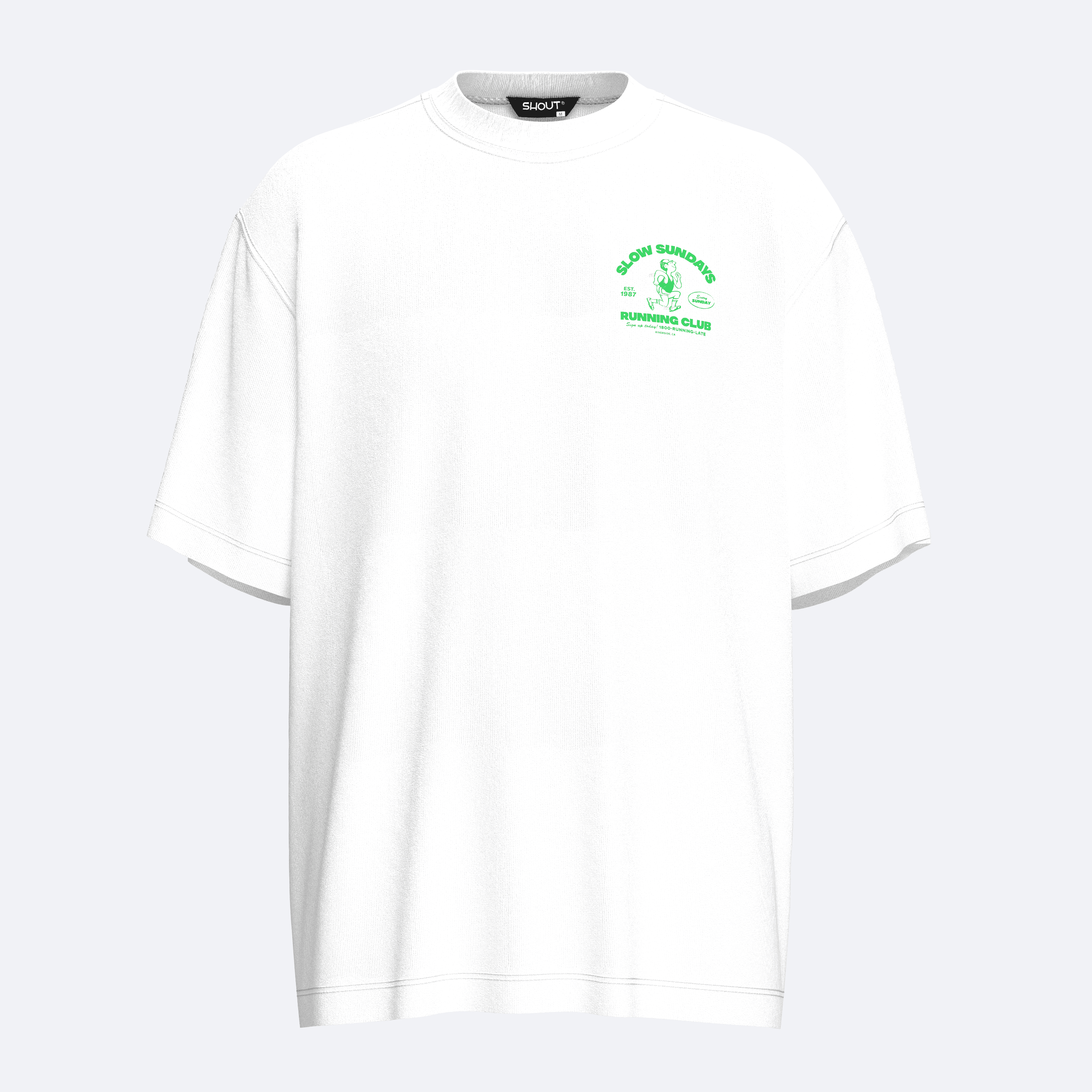 Shout Oversize Slow Sundays Running Club Unisex T-Shirt