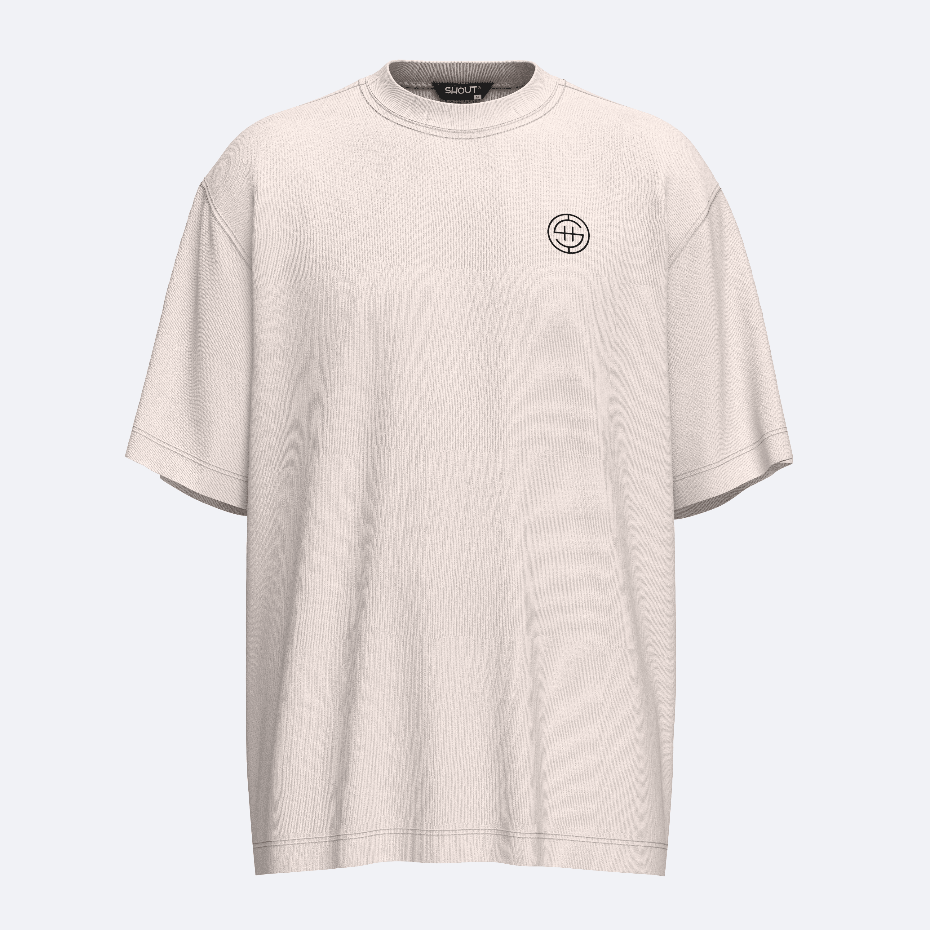 Shout Oversize New Logo Basic Unisex T-Shirt - Beige