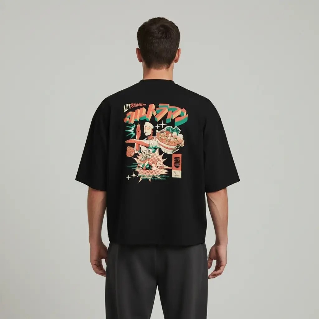 Shout Ultramen Ramen Rush Oversize Boxy Fit Unisex T-Shirt