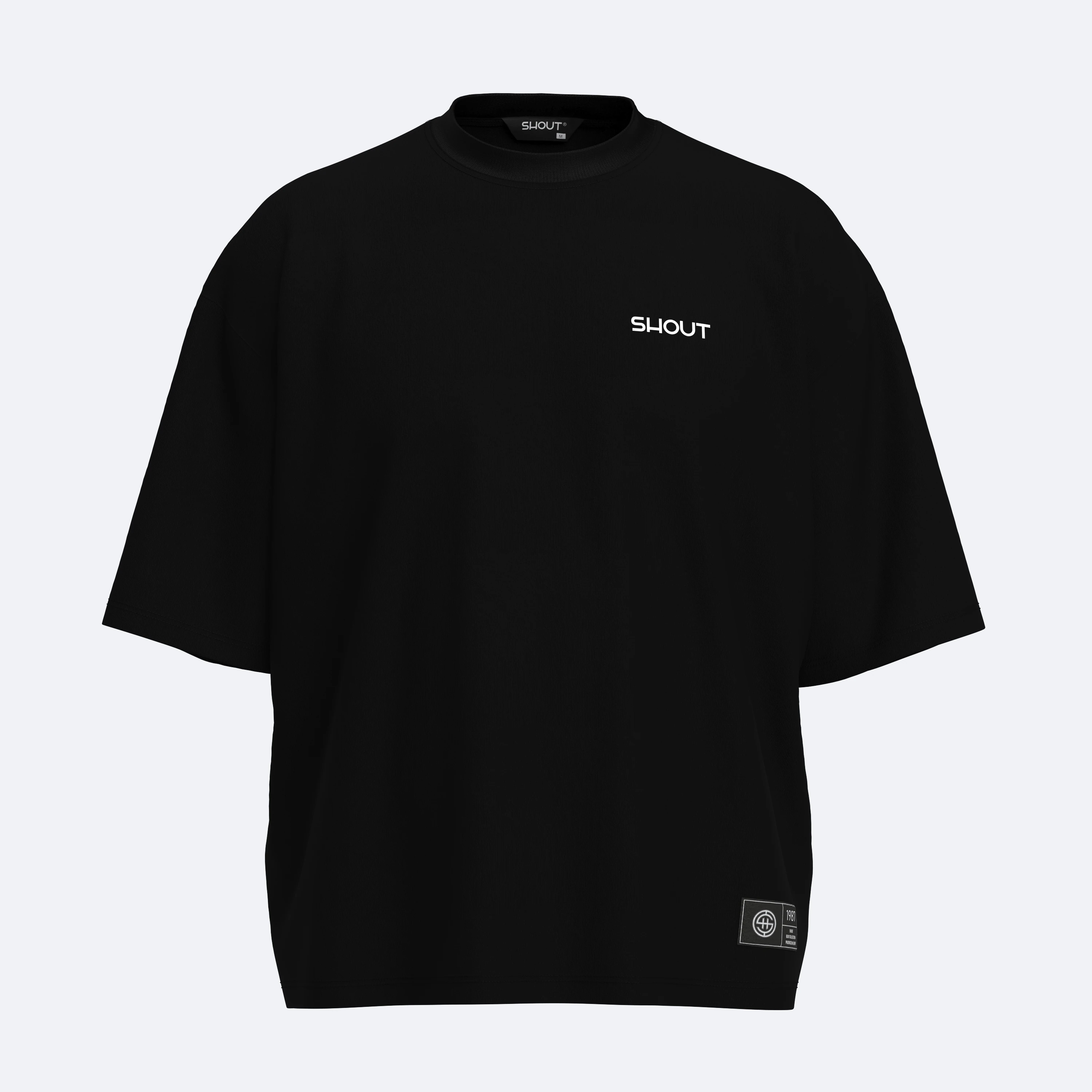 Shout Black Reaper Unisex Boxy Fit Tişört