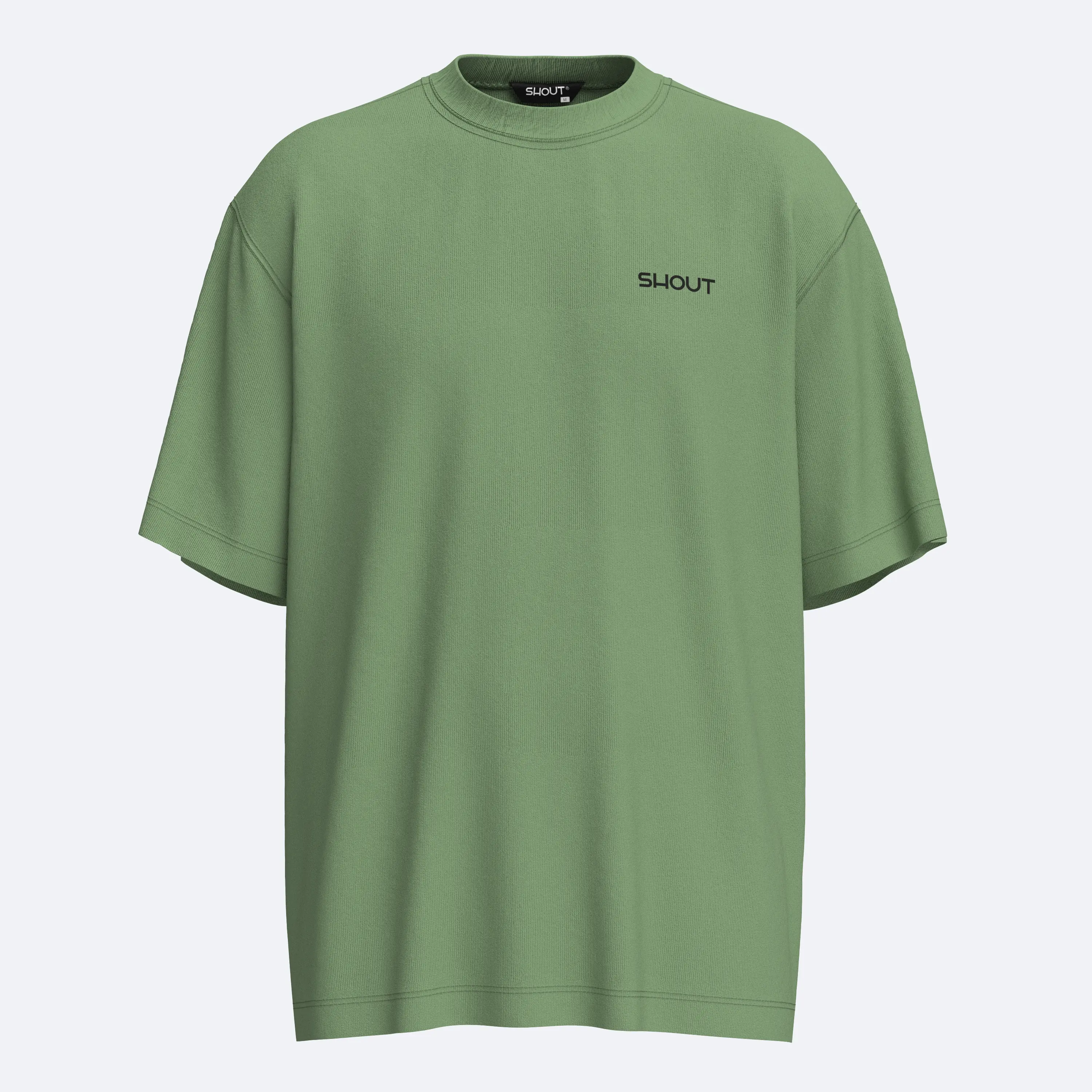 Shout Oversize Logo Basic Unisex T-Shirt - Watercress