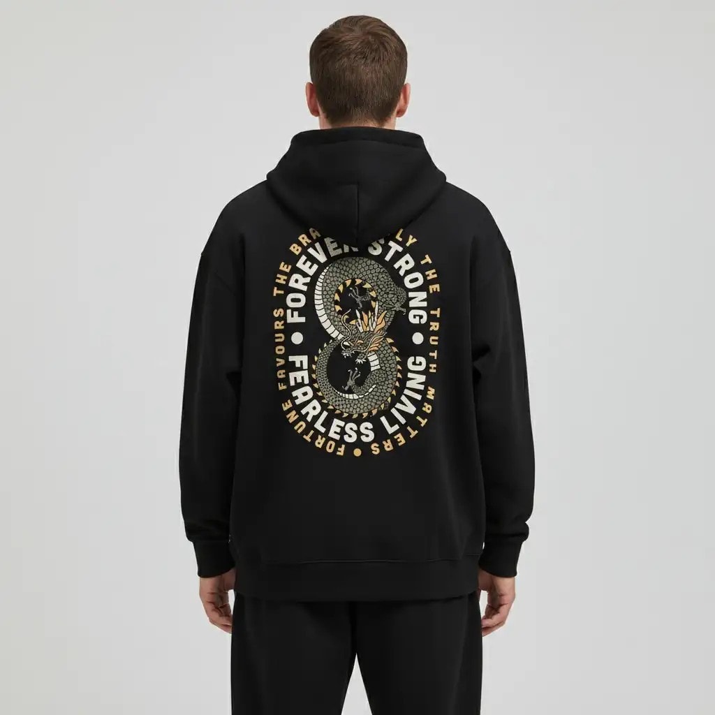 Shout Dragon Fearless Living Oversize Unisex Hoodie