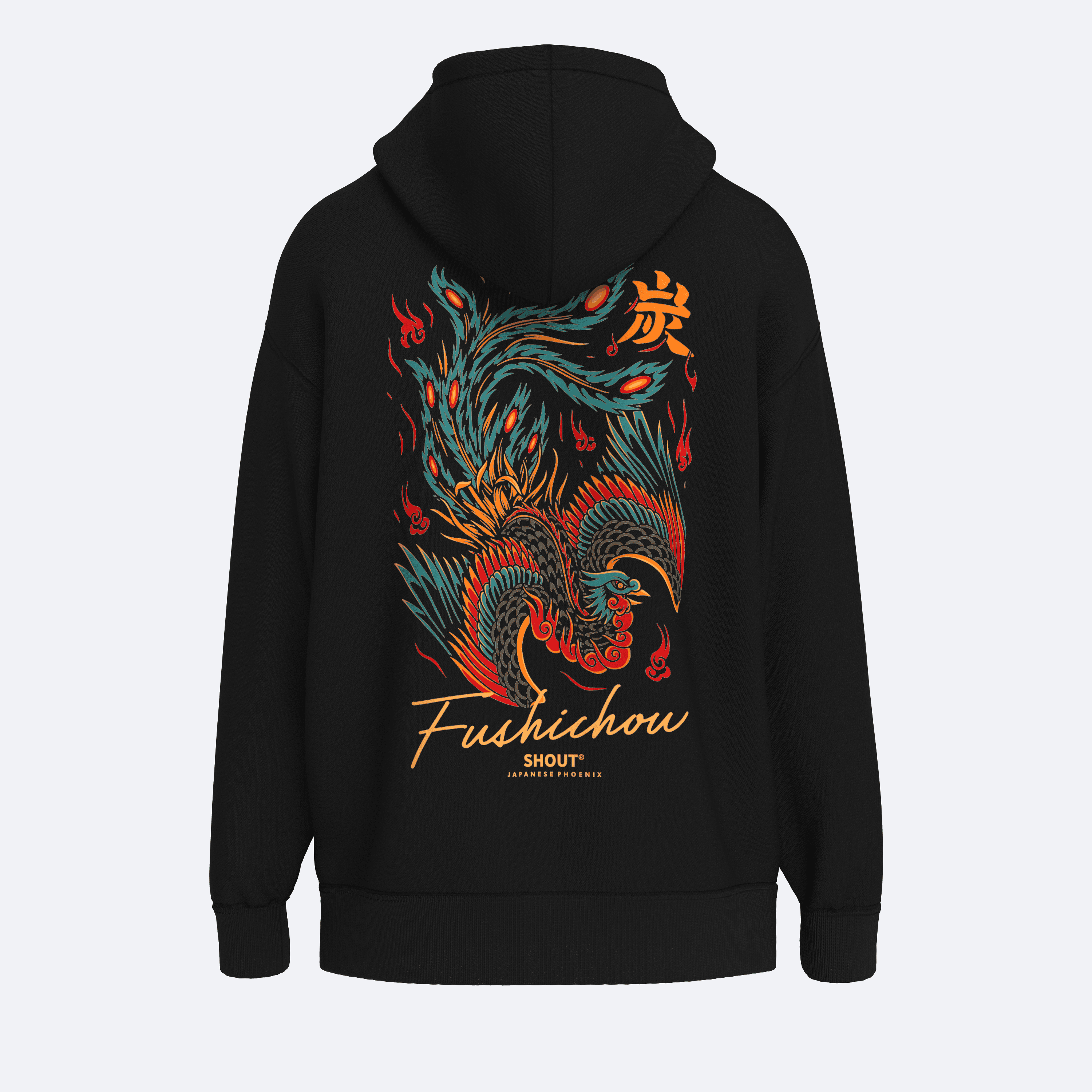 Shout Oversize Japanese Phoenix Oldschool Unisex Hoodie