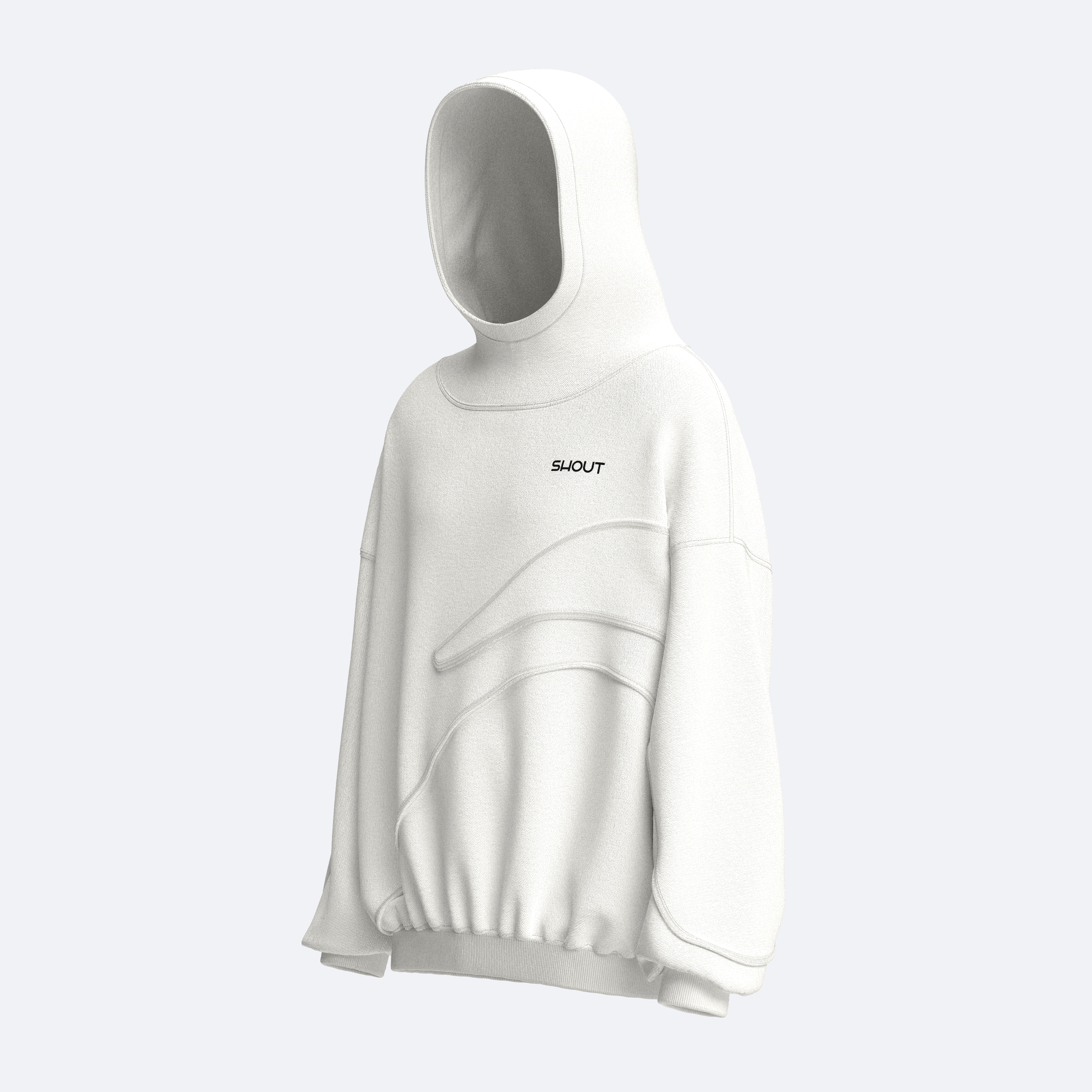 Shout Limited Edition SS24 Oversize Unisex Hoodie - Off White