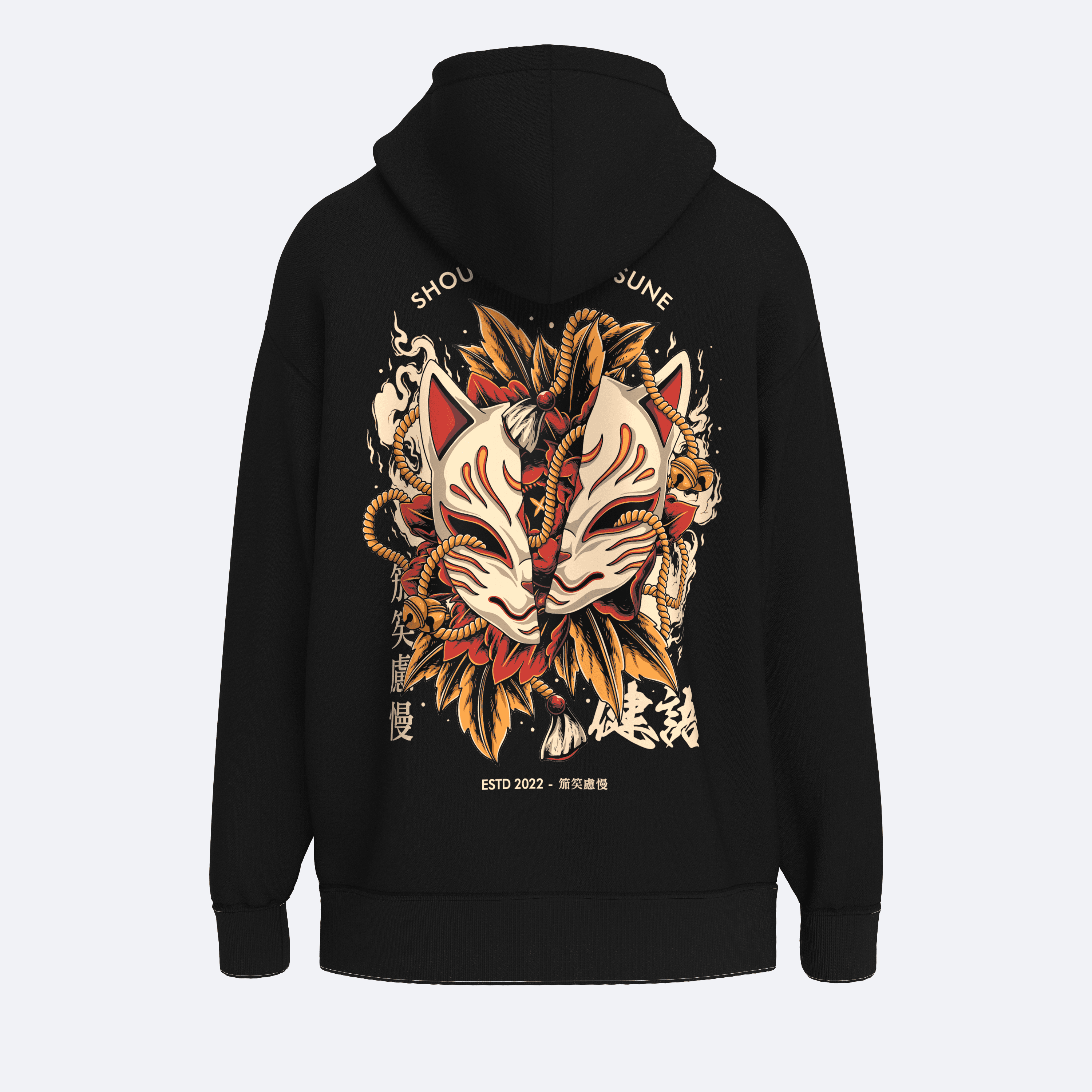 Shout Oversize Limited Edition Mask Kitsune Unisex Hoodie