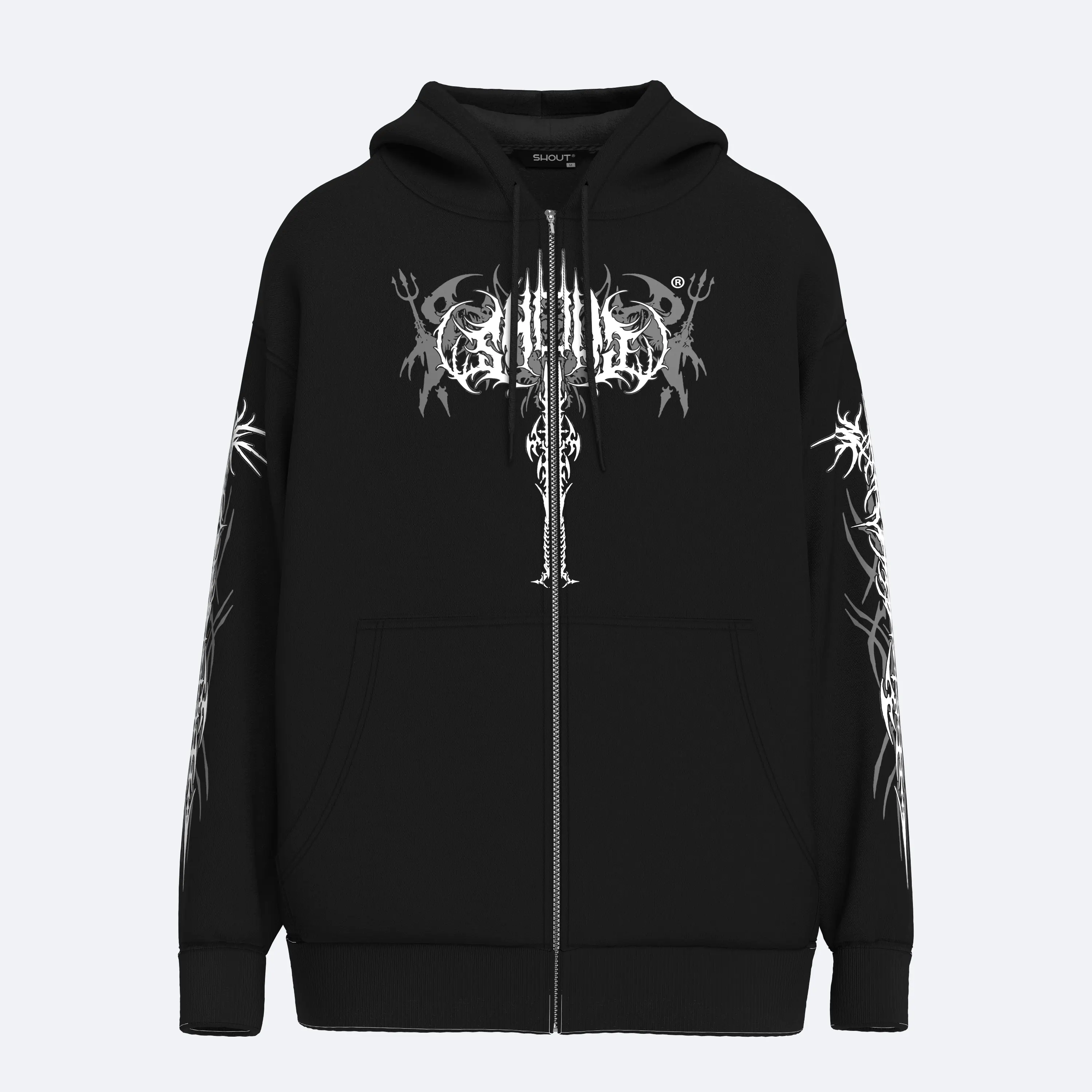 Oversize Shout Limited Edition Brutal Unisex Zip Up Hoodie