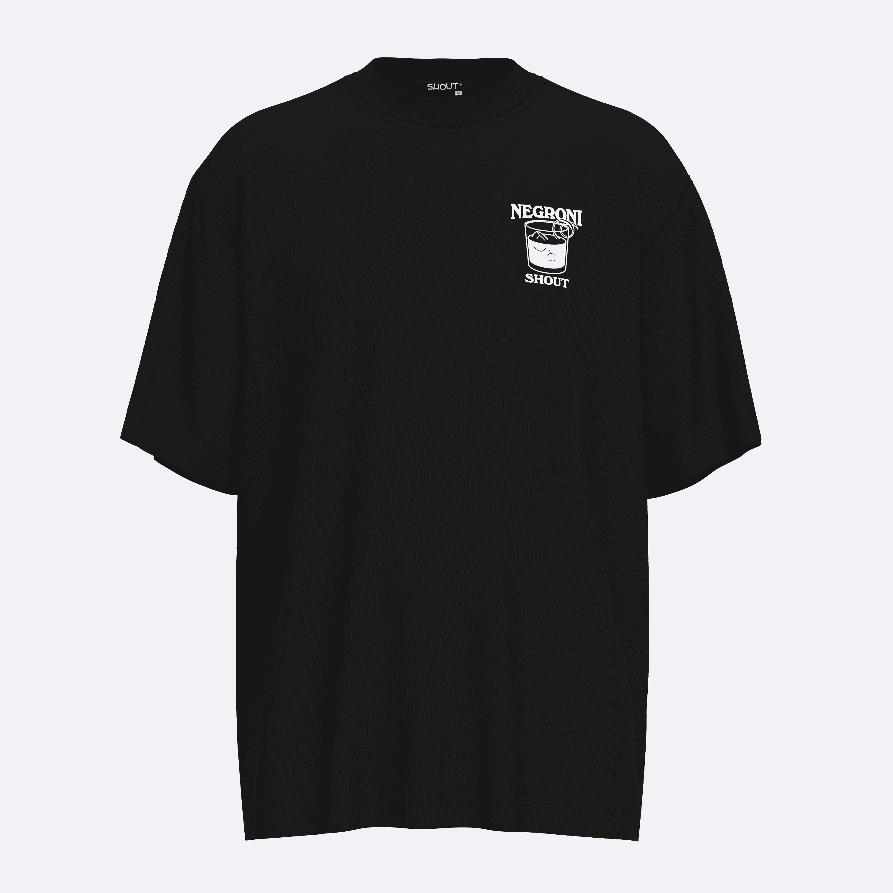 Oversize Shout Negroni Cocktail Unisex T-Shirt - Siyah