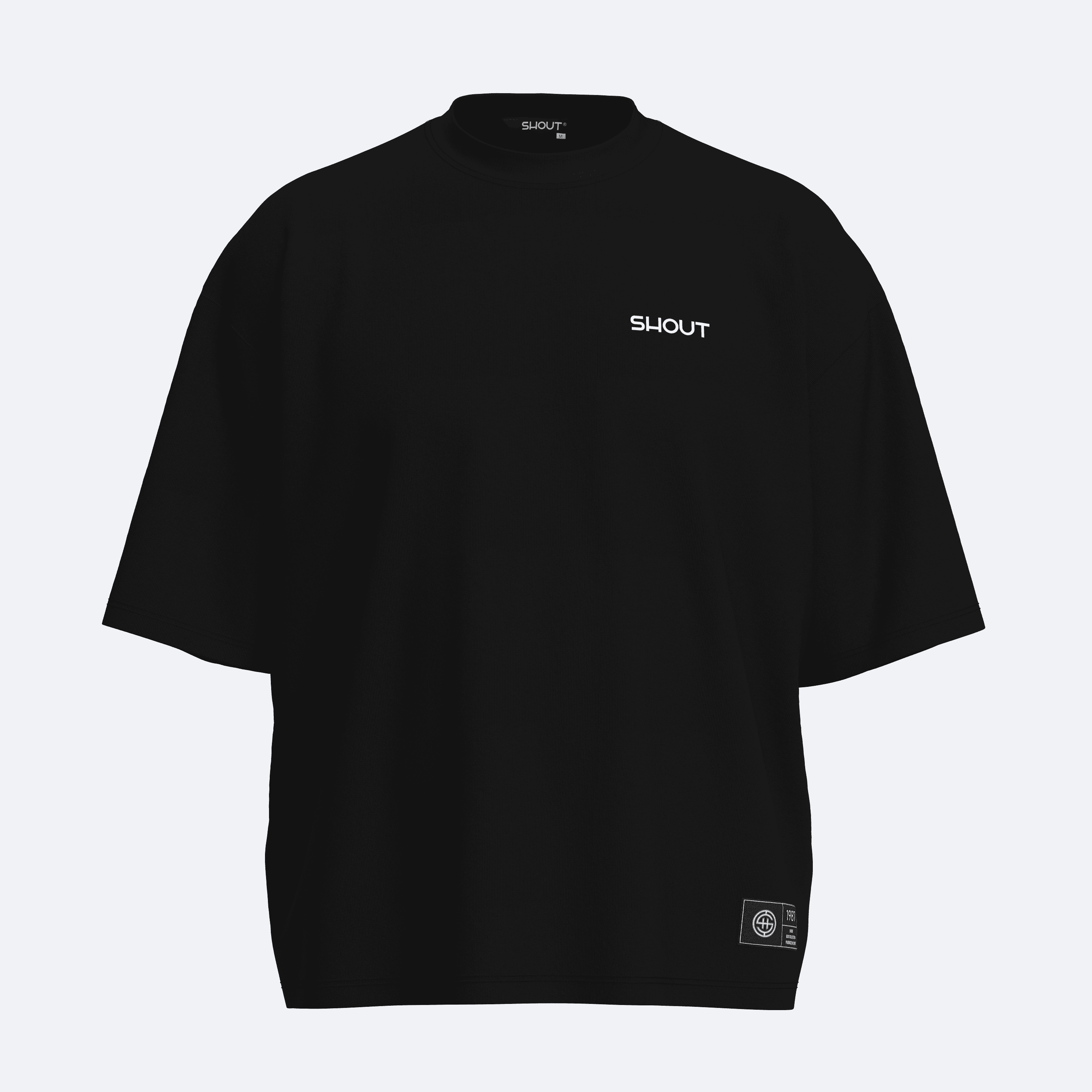 Shout Oversize Boxy Fit Samurai Silhouette Unisex T-Shirt