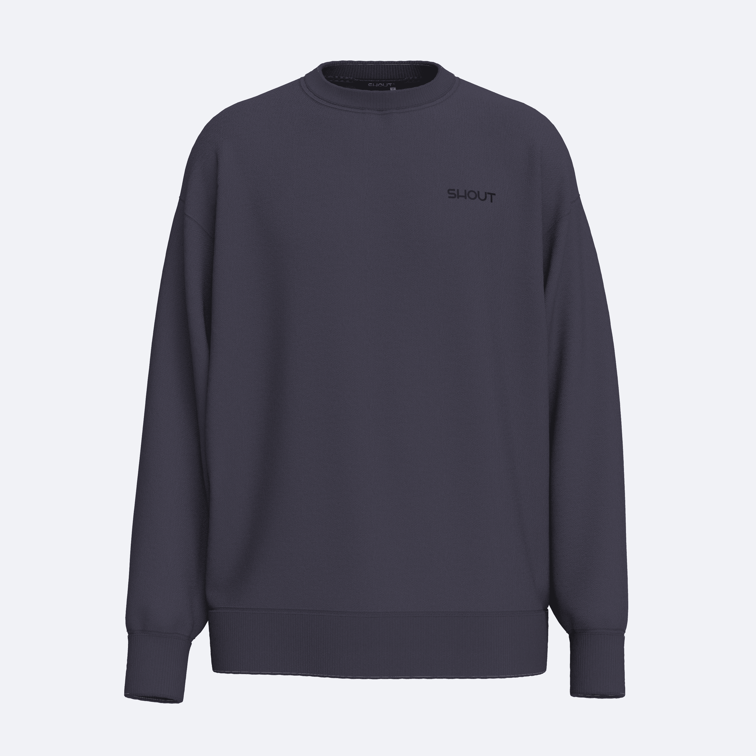 Shout Oversize Basic Unisex Sweatshirt - Füme