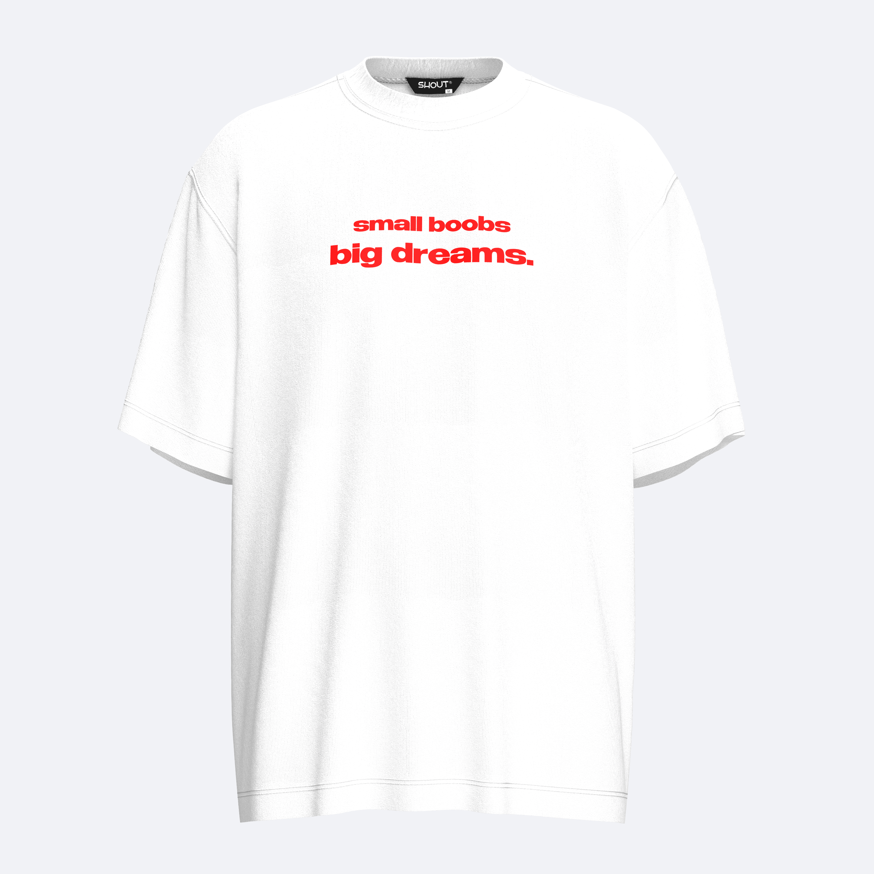 Shout Oversize Small Boobs Big Dreams Unisex T-Shirt