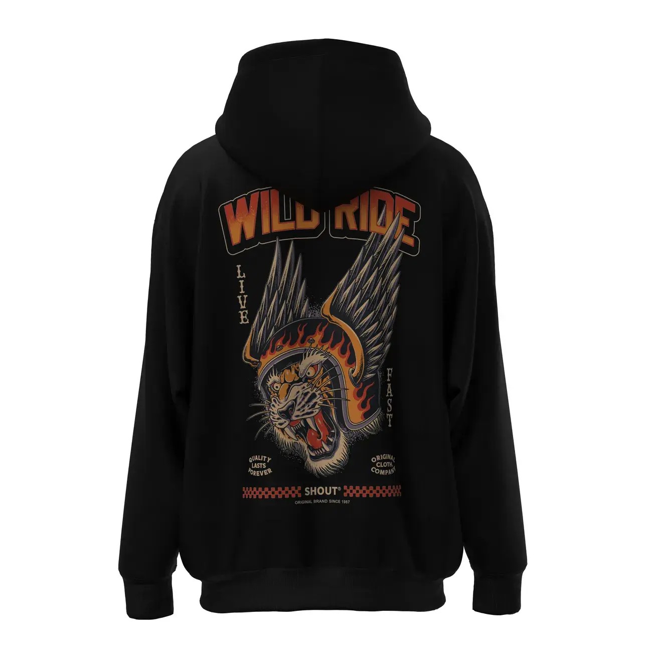 Shout Oversize Wild Ride Live Fast Old School Unisex Hoodie