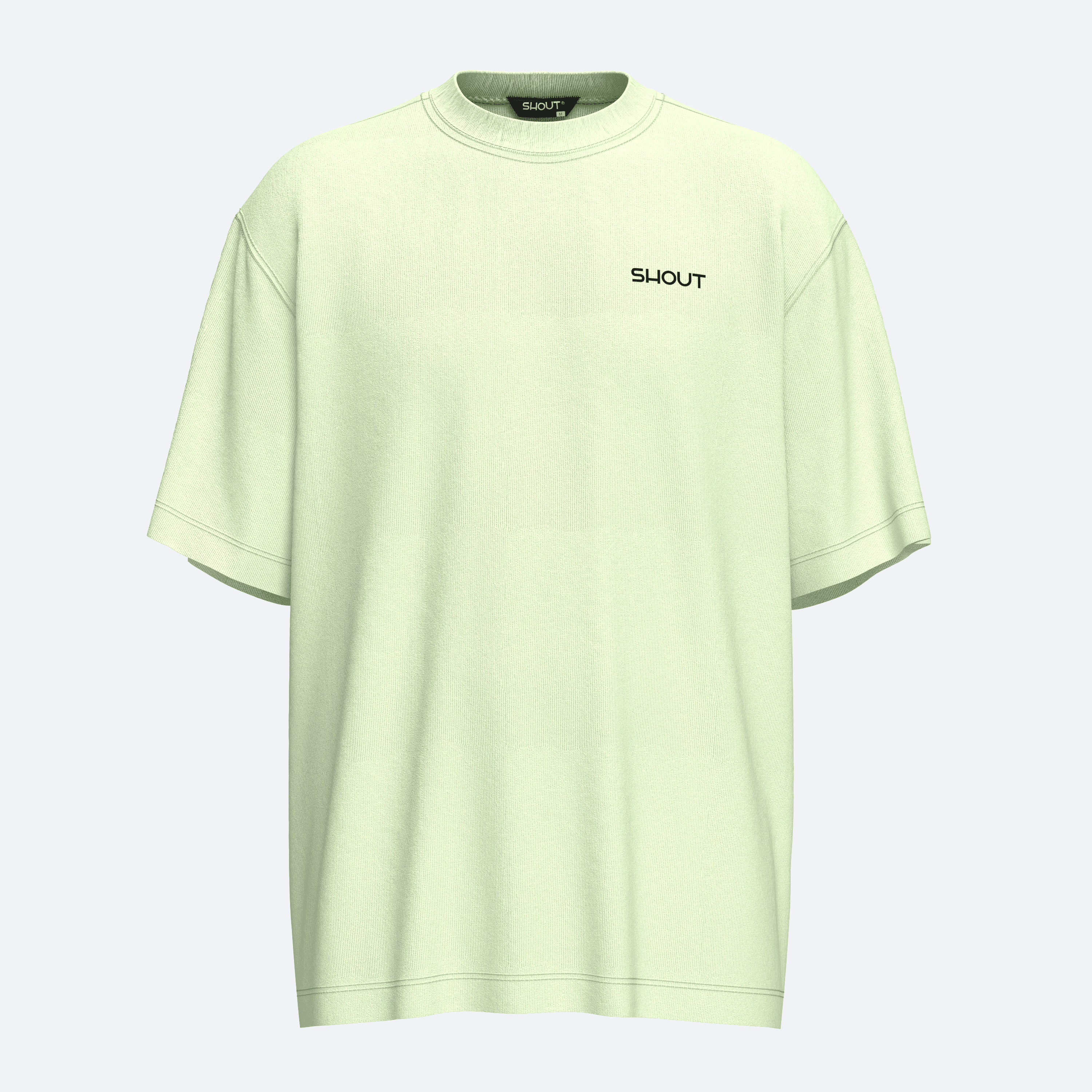 Shout Oversize Logo Basic Unisex T-Shirt - Lime Cream