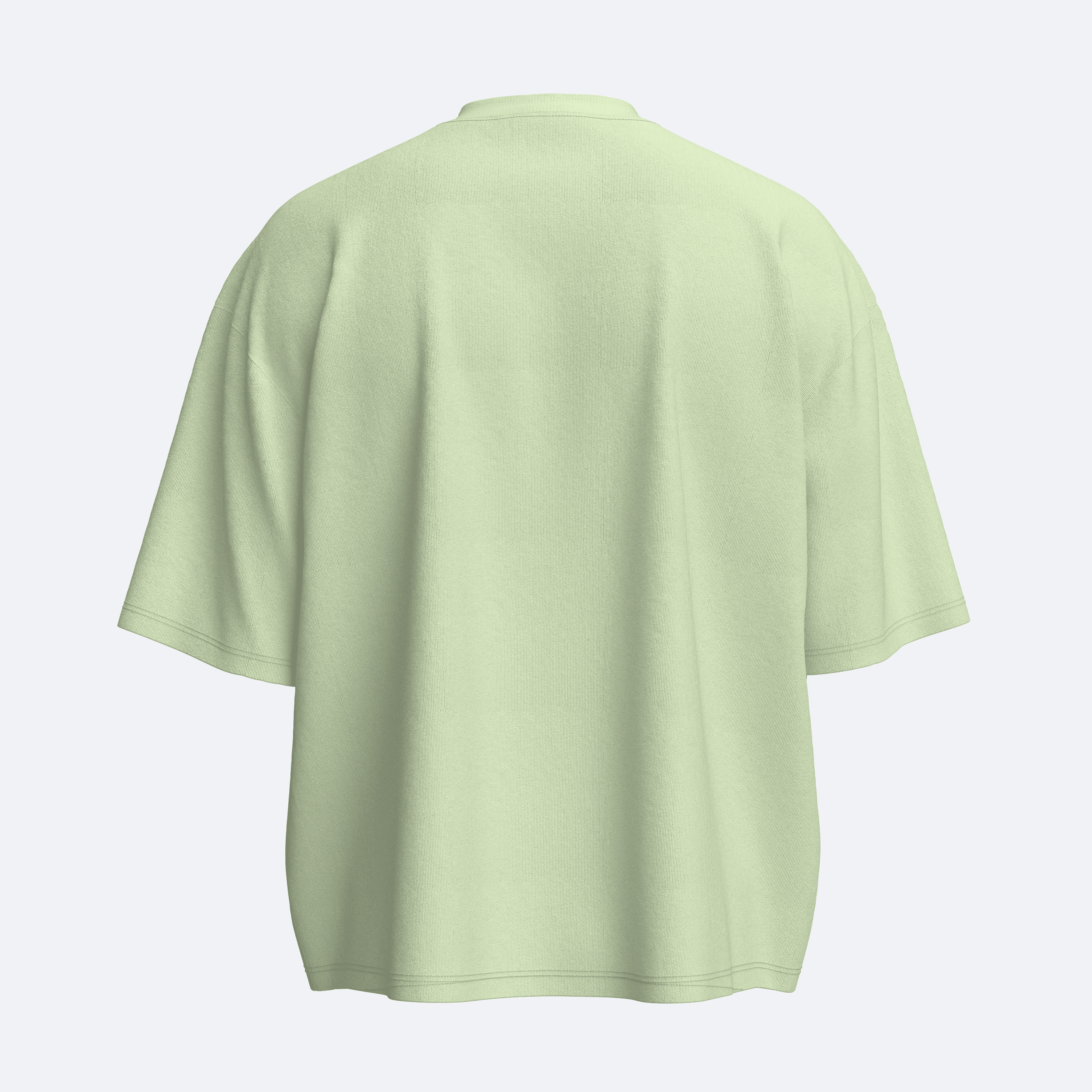 Shout Oversize Boxy Fit Basic Unisex T-Shirt - Lime Cream