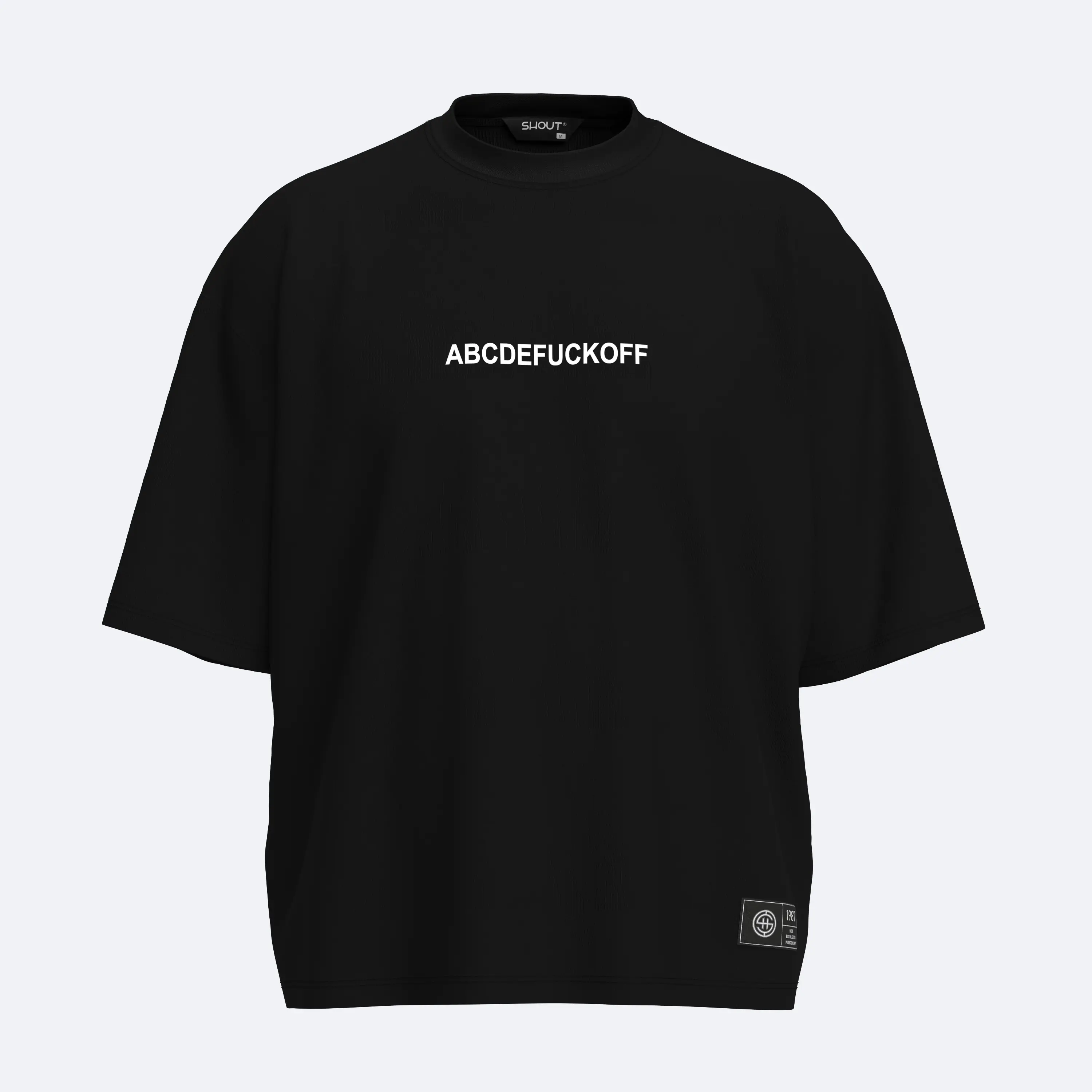 Shout Oversize ABCDEFUCKOFF Unisex Boxy Fit T-Shirt