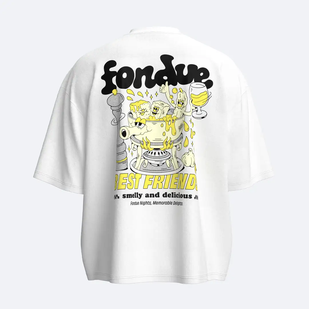 Shout Fondue Friends Boxy Fit Oversize Tişört