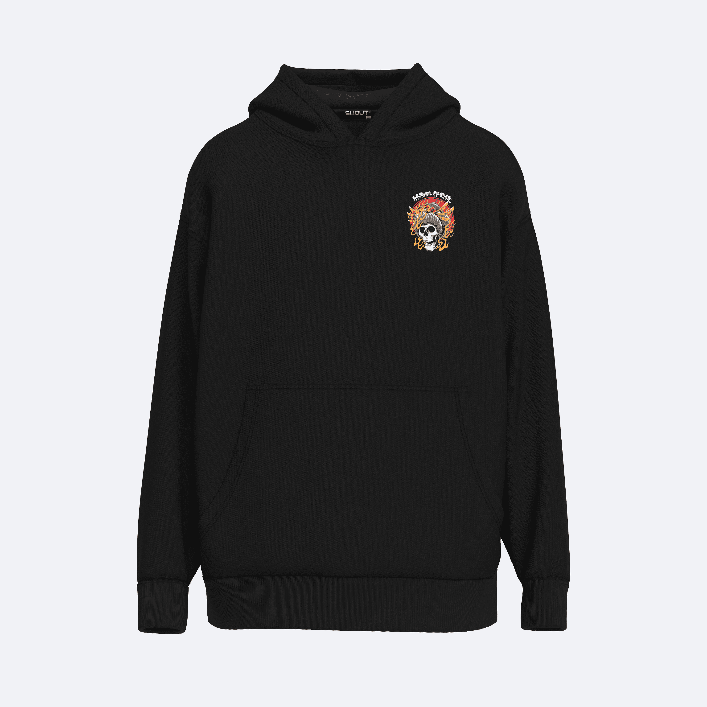 Shout Oversize Skull Geisha Unisex Hoodie