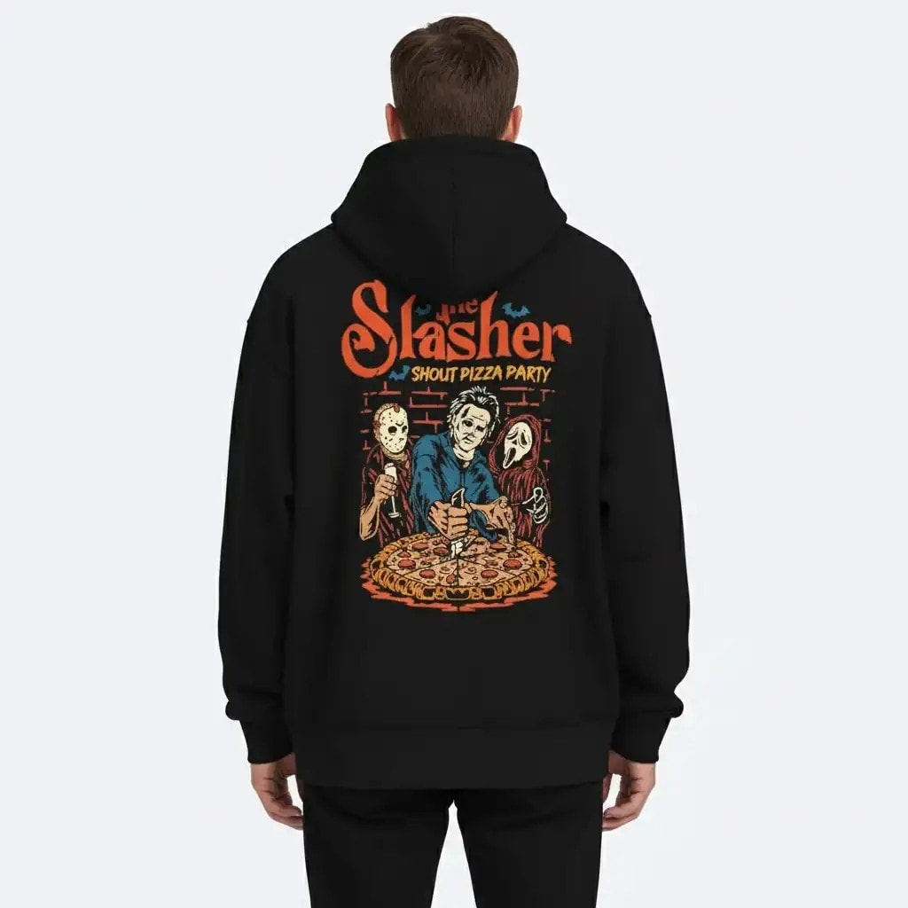 Shout The Slasher Pizza Party Oversize Unisex Hoodie