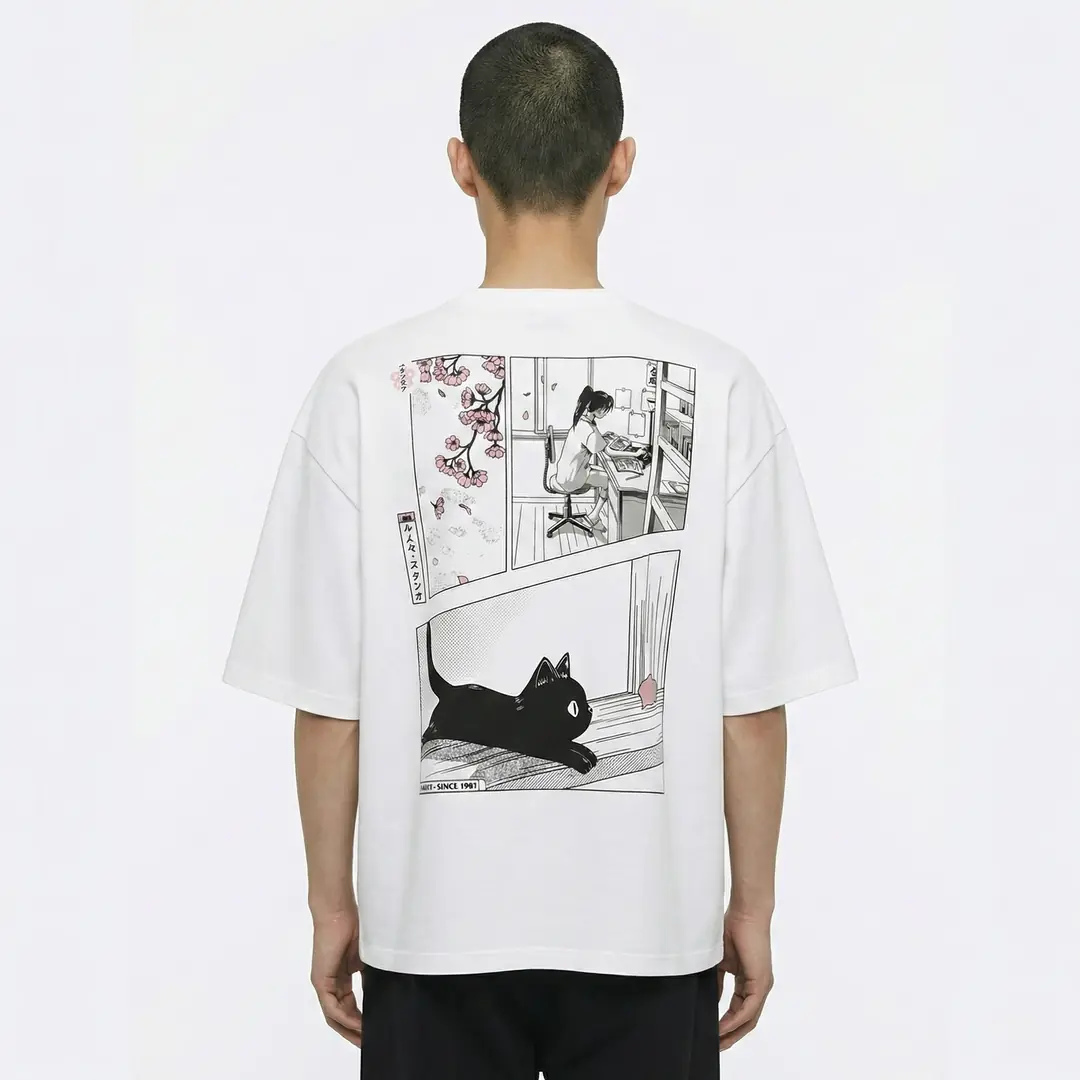 SHOUT Tokyo Blossoms Boxy Fit Tişört – boxy fit kalıp tişört ürün görseli
