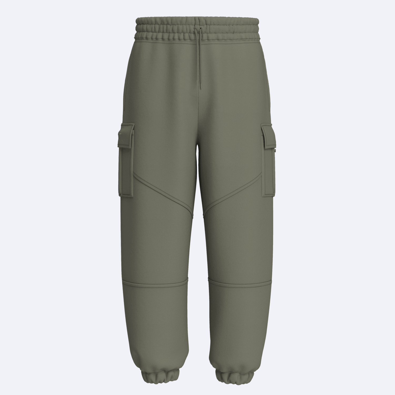 Shout Oversize Basic Kargo Unisex Jogger Pantolon - Yeşil