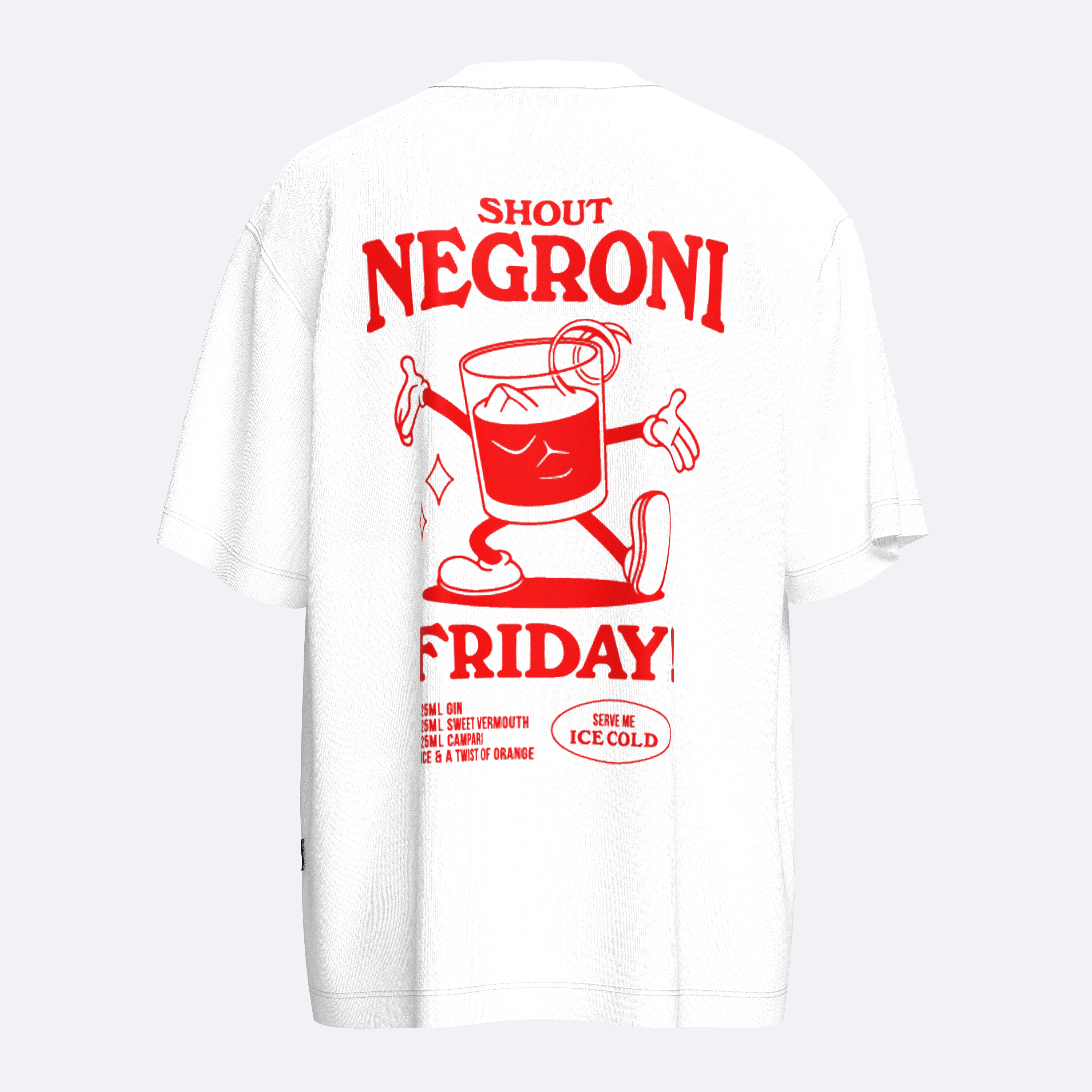 Oversize Shout Negroni Coctail Unisex T-Shirt