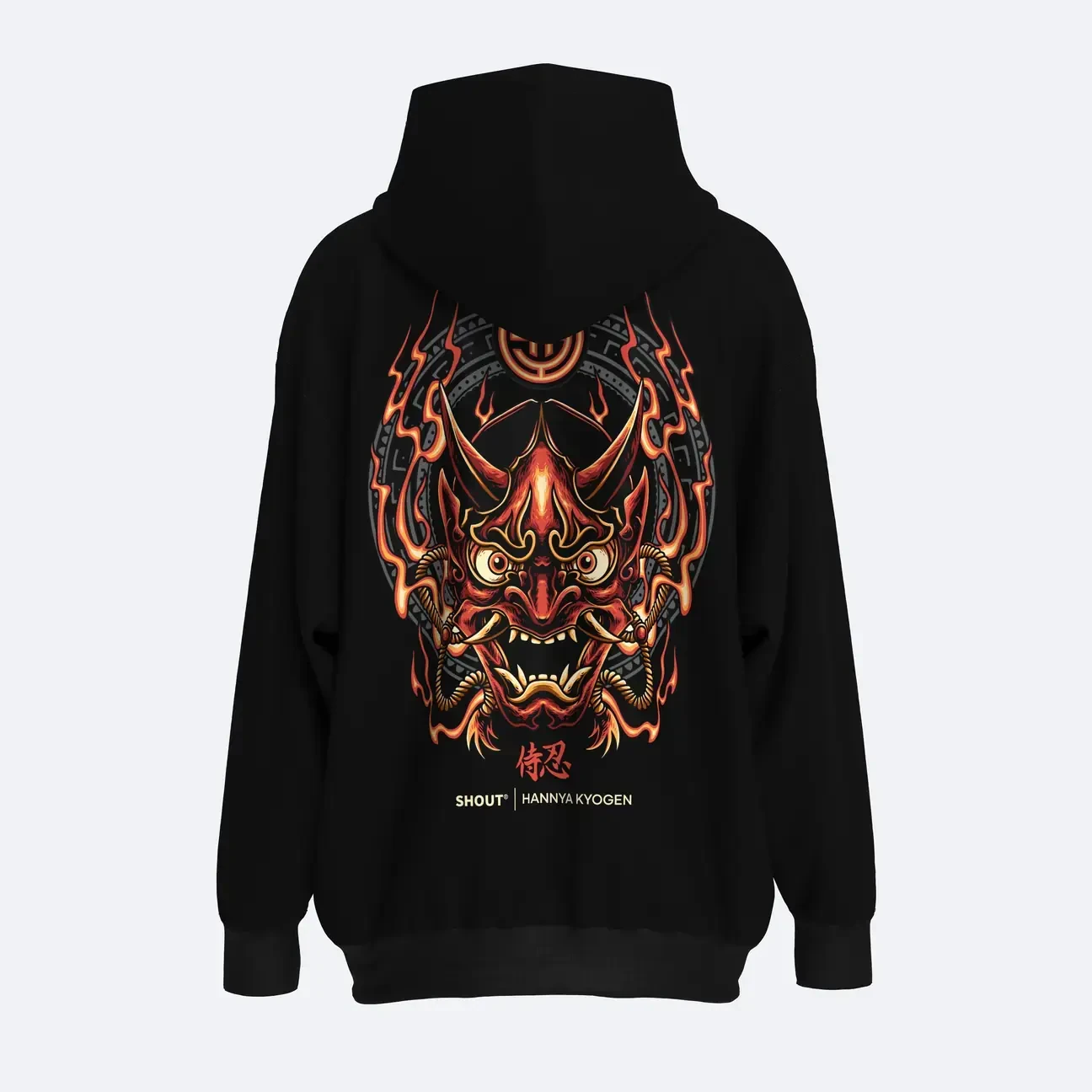 Oversize Shout Hannya Kyogen Oldschool Unisex Zip Up Hoodie