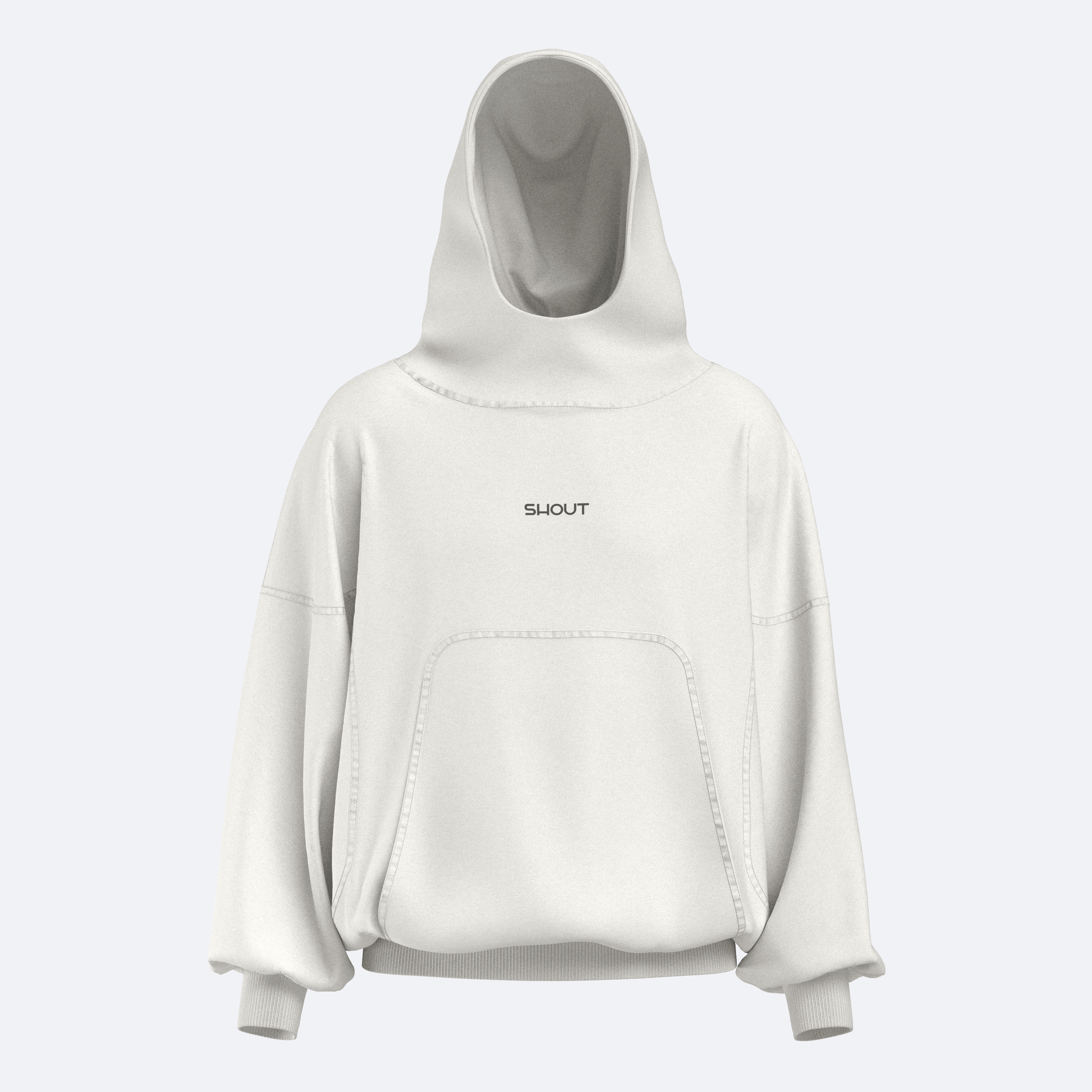 Shout Limited Edition SS25 Oversize Unisex Hoodie - Off White