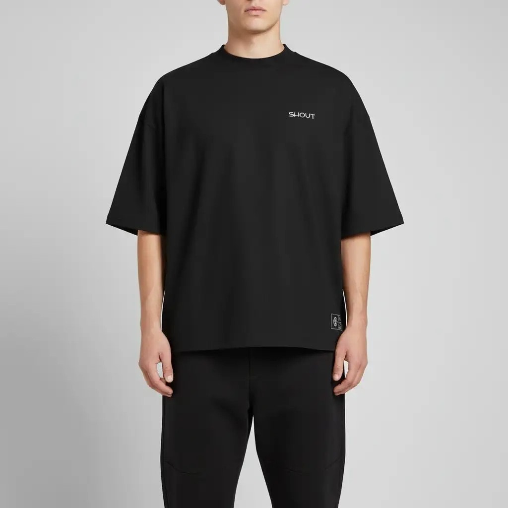 Shout Oversize Boxy Fit Basic Unisex T-Shirt