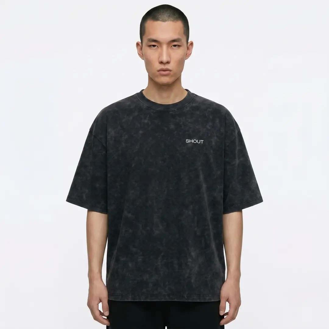 Shout Oversize Boxy Fit Heavyweight Washed Unisex T-Shirt