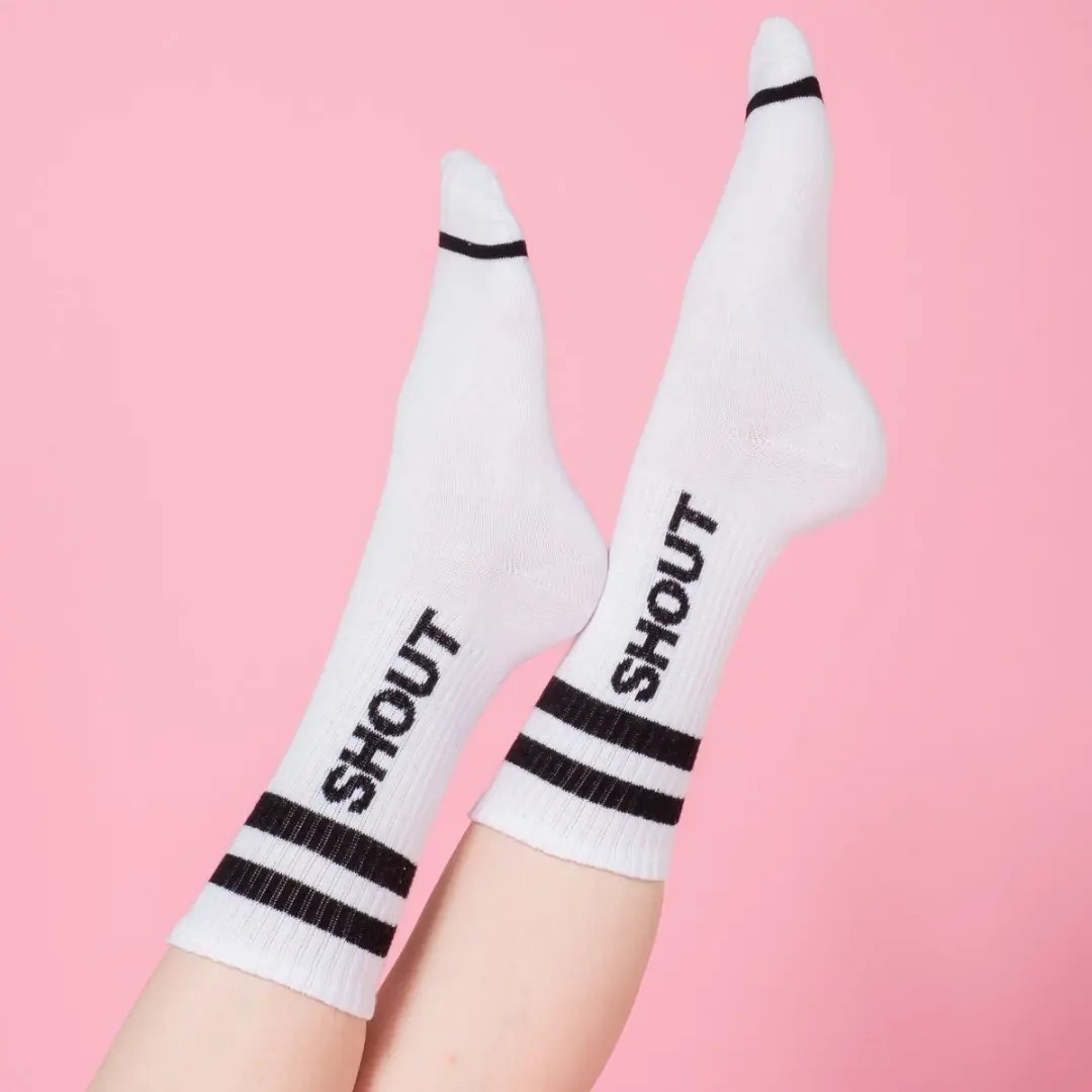 Shout Unisex White One Size Sock