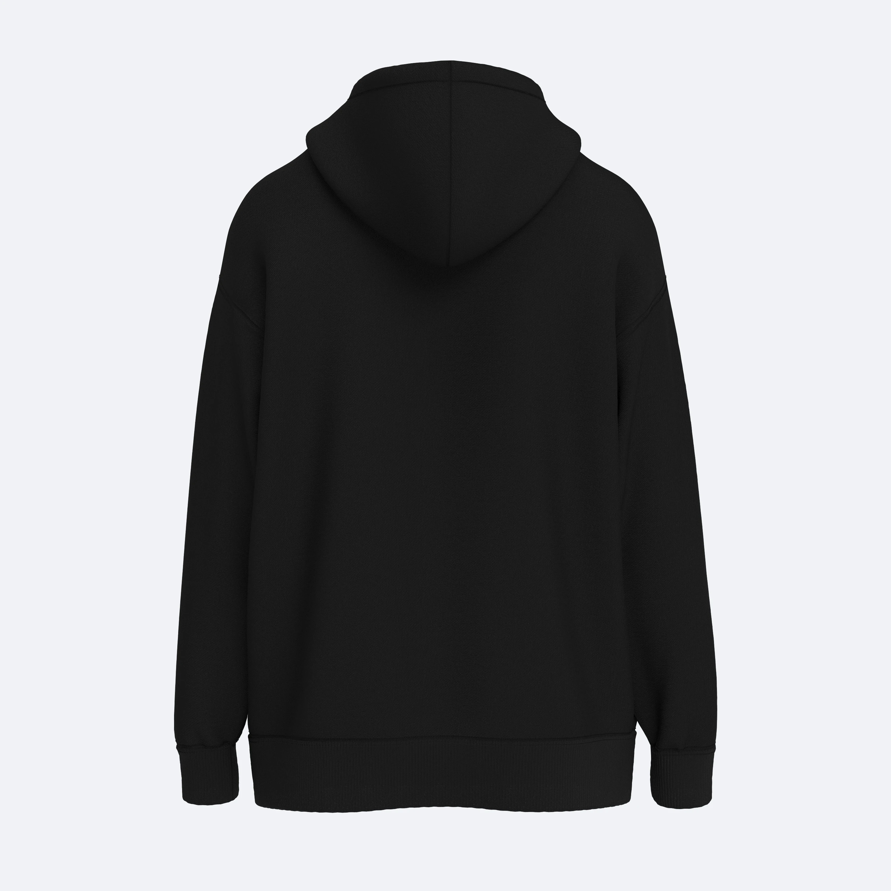 Shout Oversize Basic Unisex Oldschool Zip Up Hoodie