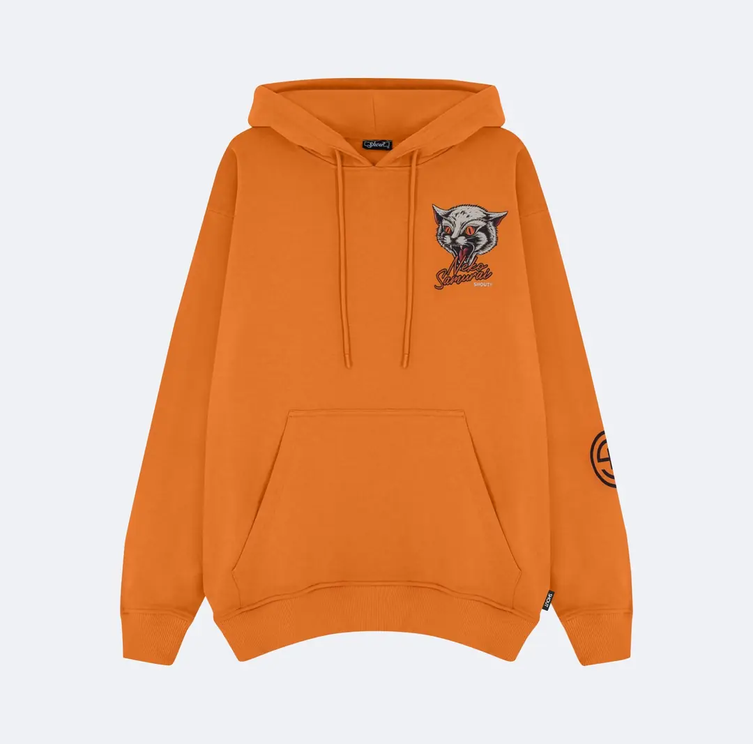 SHOUT Neko Samurai Orange Hoodie ürün görseli