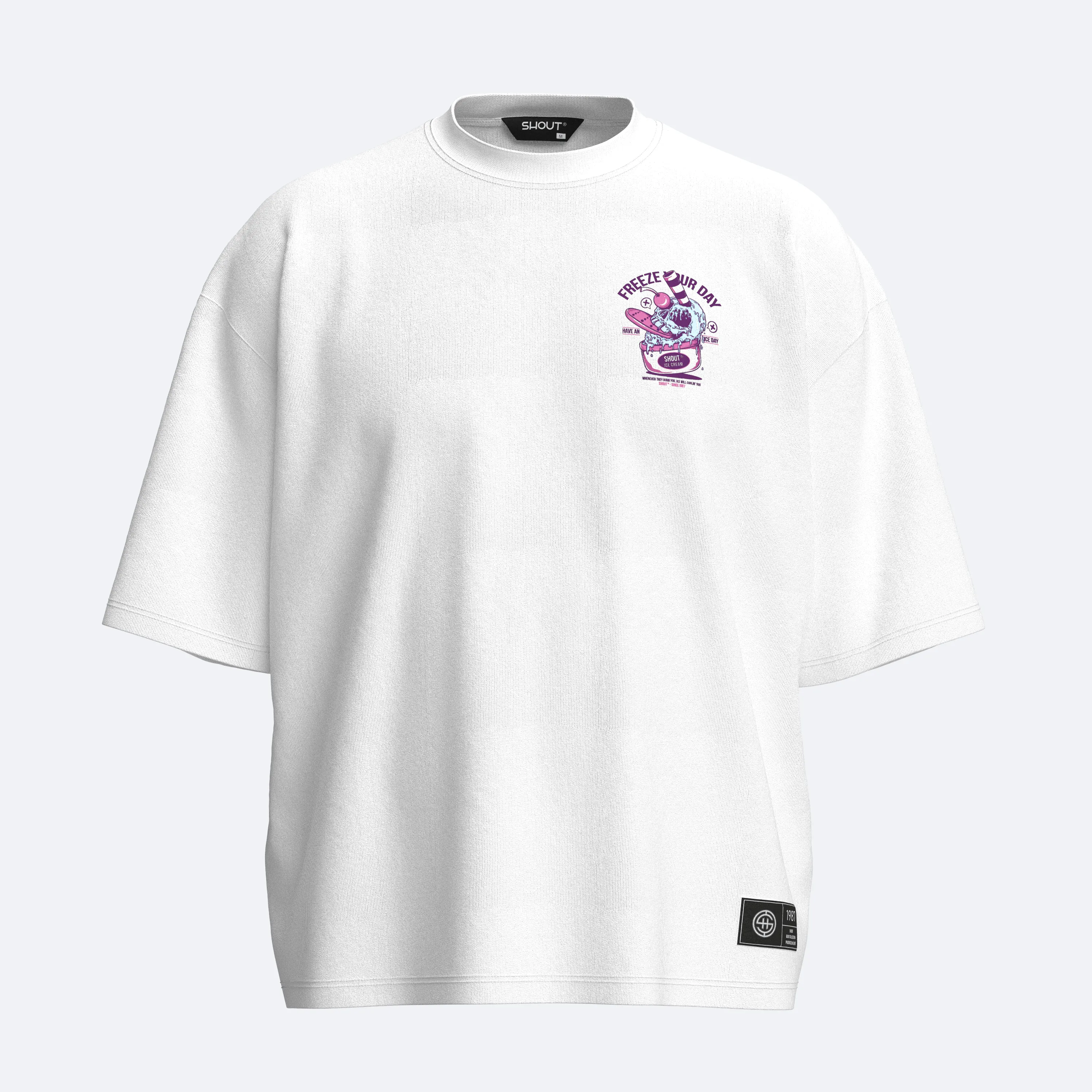 Shout Freeze Your Day Boxy Fit Oversize Unisex Tişört