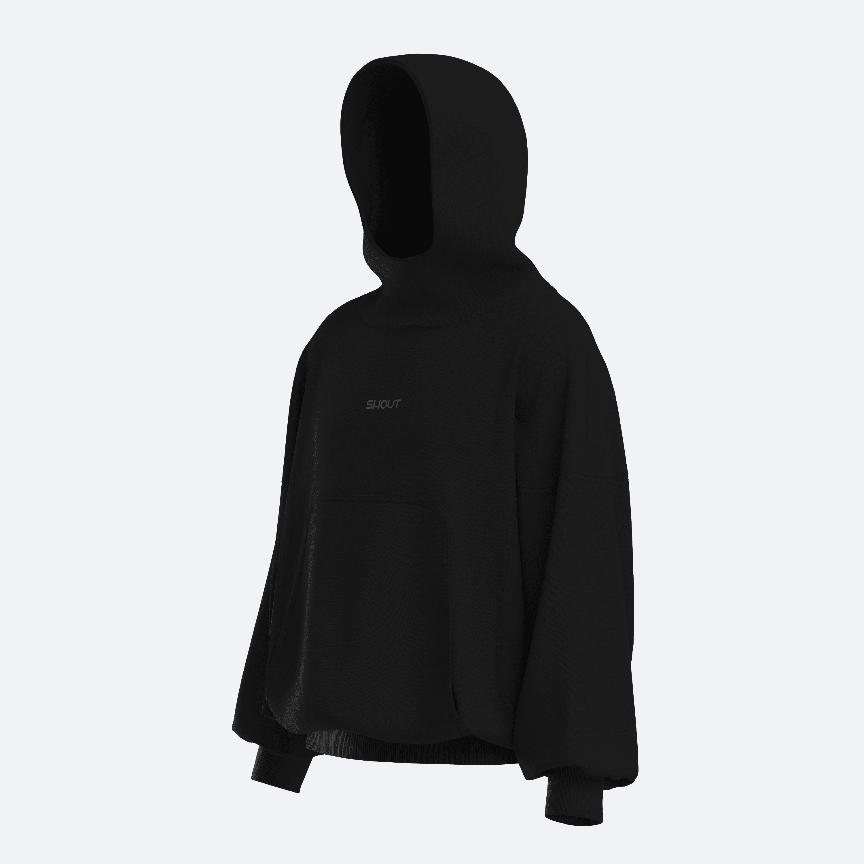 Shout Limited Edition SS25 Oversize Unisex Hoodie - Siyah