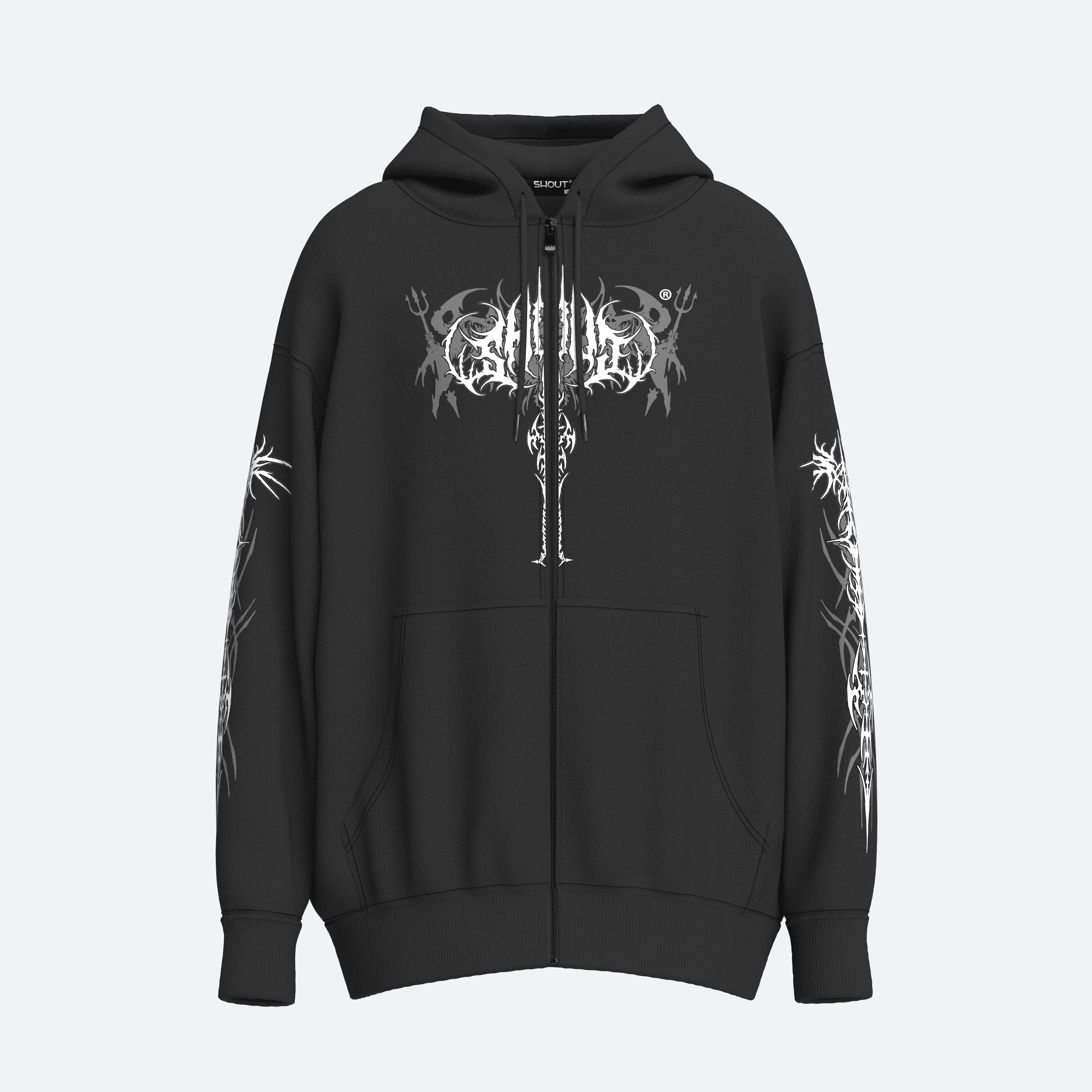 Oversize Shout Limited Edition Brutal Unisex Zip Up Hoodie