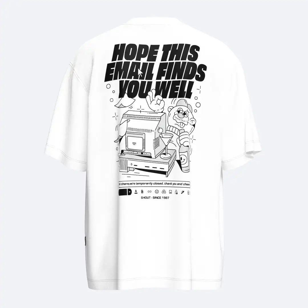 SHOUT Lazy Business Oversize Tişört unisex ürün görseli – Oversize kalıp örneği